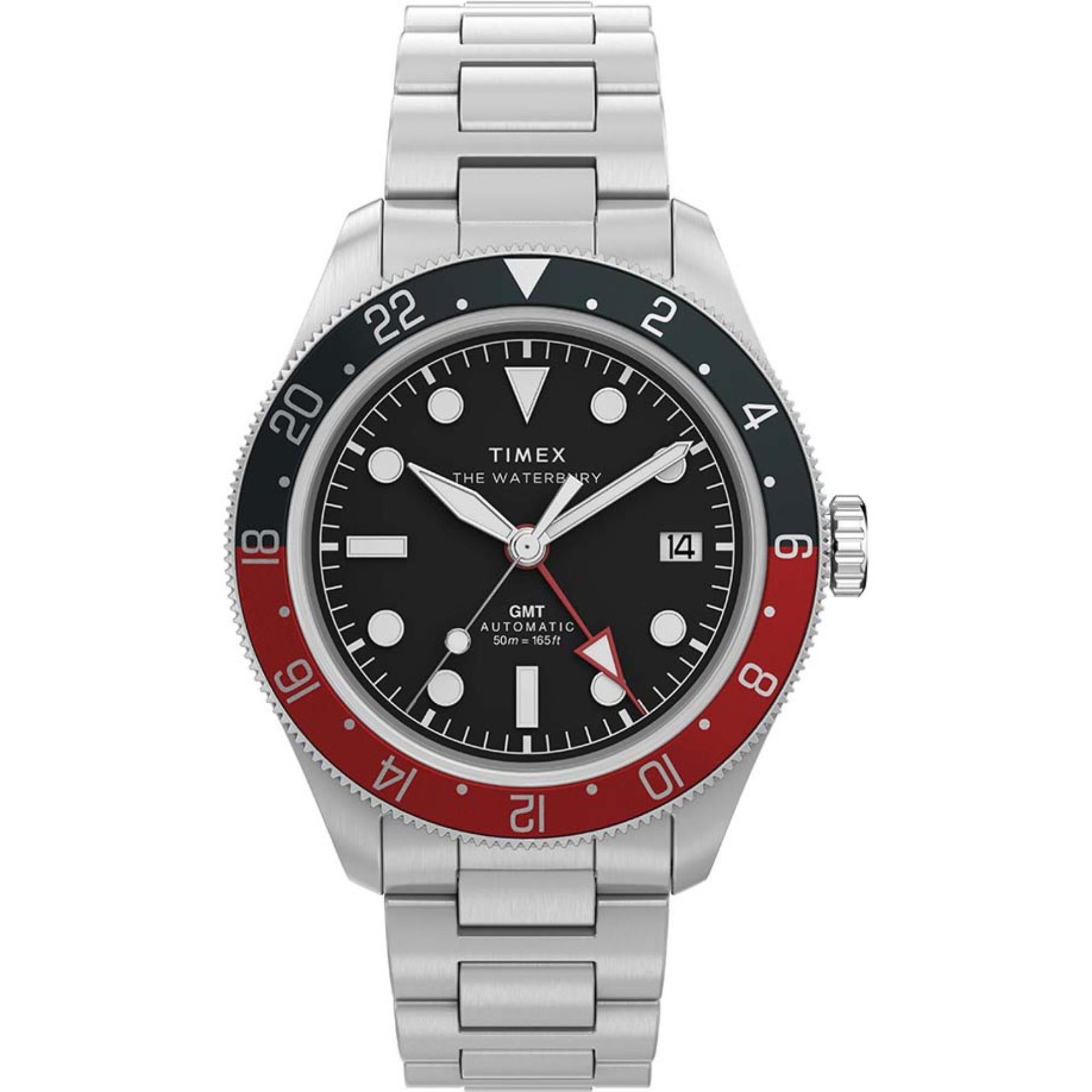Timex Waterbury 42mm Black Dial Steel Mens Quartz Watch TW2Y60600