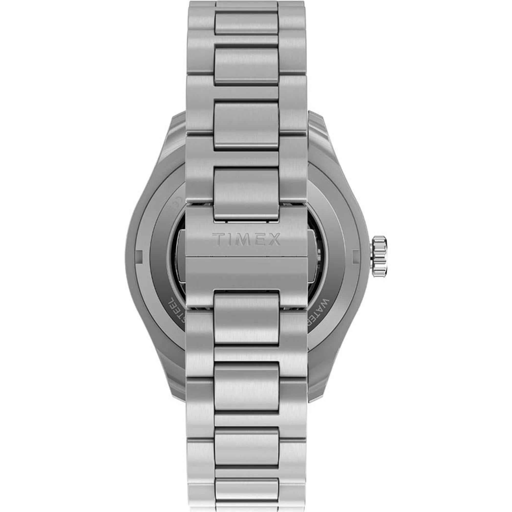 Timex Waterbury 42mm Black Dial Steel Mens Quartz Watch TW2Y60600