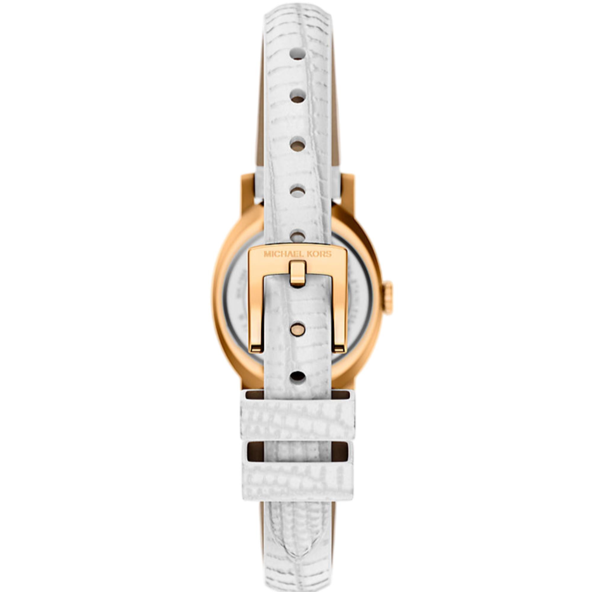 Michael Kors Maude 24mm White Dial Leather Ladies Quartz Watch MK7586