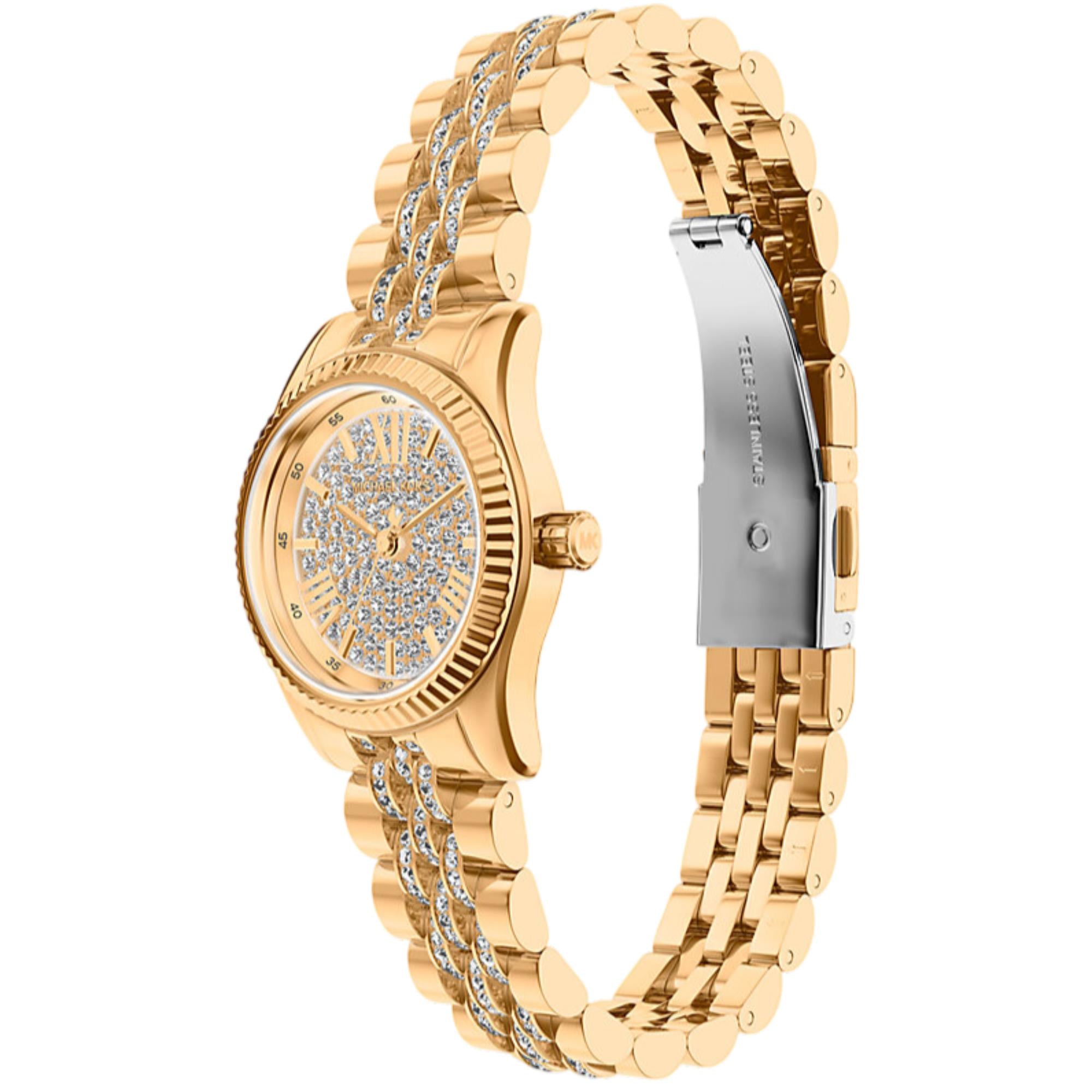Michael Kors Lexington 26mm Pavé Zifferblatt Stahl Damen Quarz Uhr MK7575