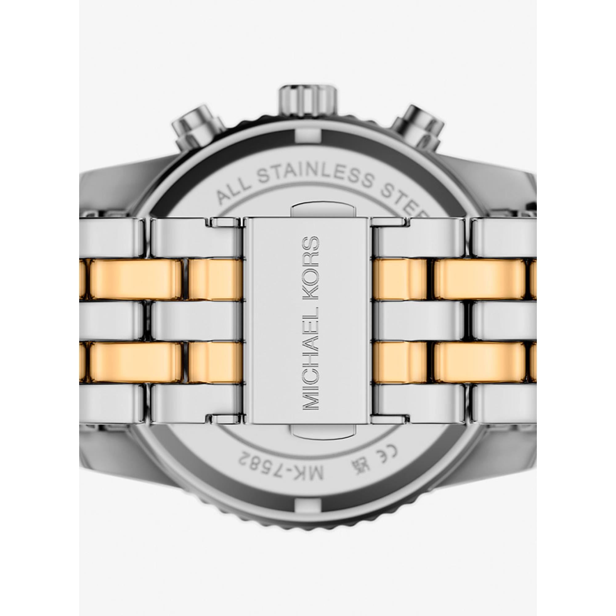 Michael Kors Bryant Pave Chronograph Blaues Zifferblatt Stahlarmband Damenuhr MK7582