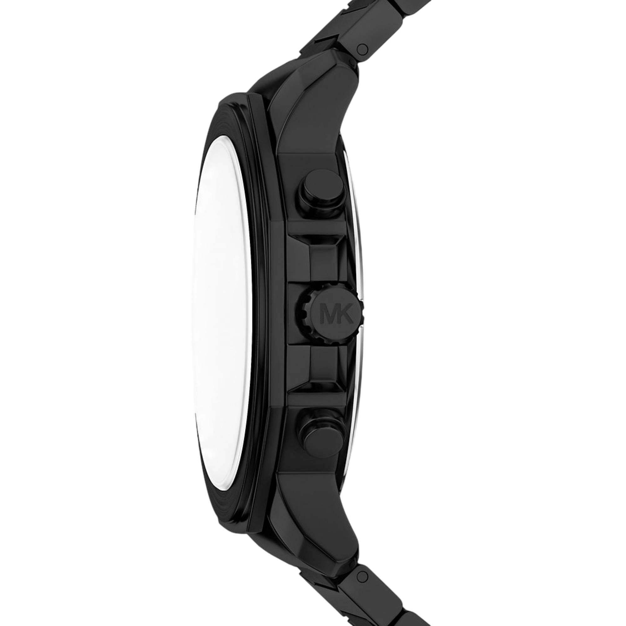 Michael Kors Prescott 44mm Chronograph Black Dial Steel Mens Quartz Watch MK9252