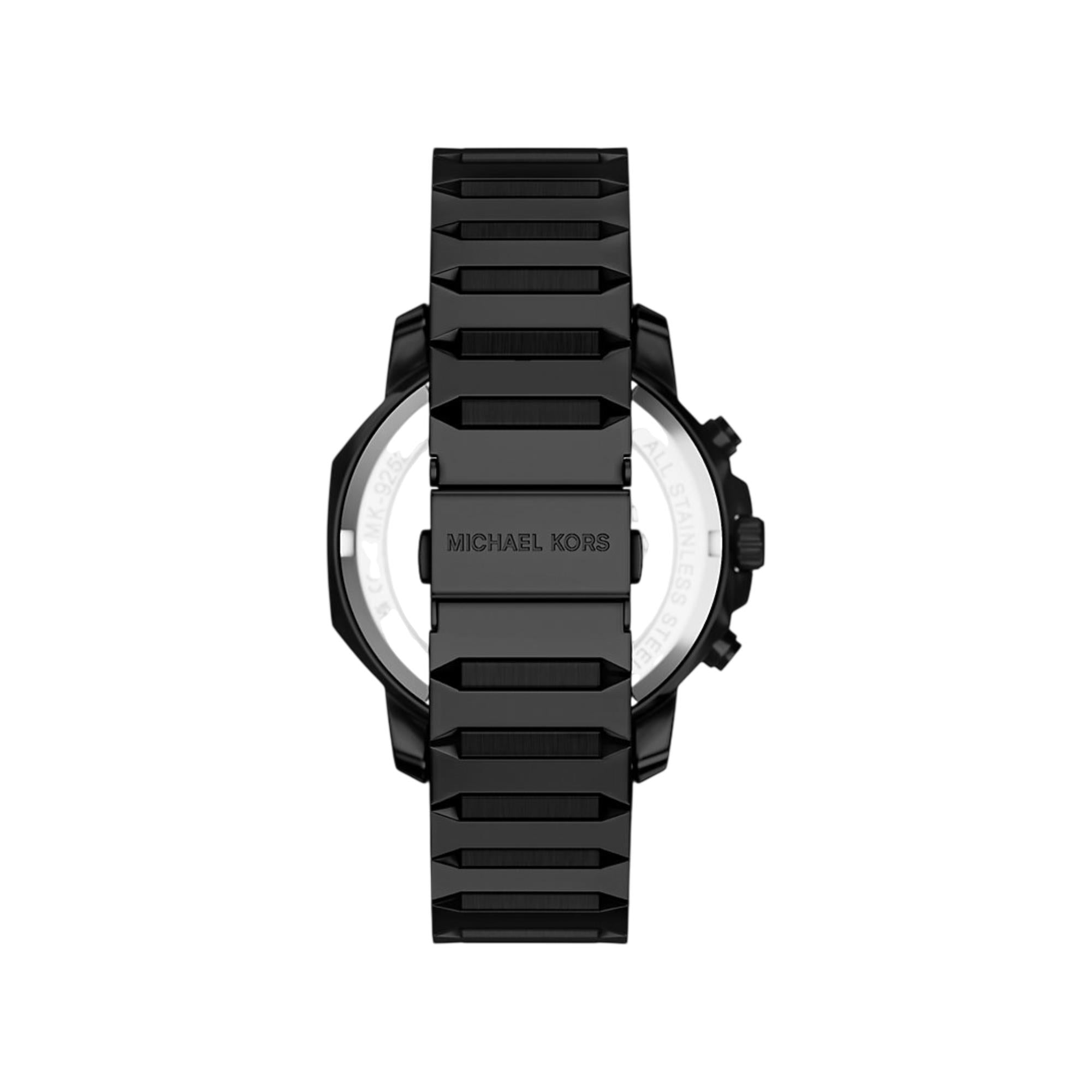 Michael Kors Prescott 44mm Chronograph Black Dial Steel Mens Quartz Watch MK9252