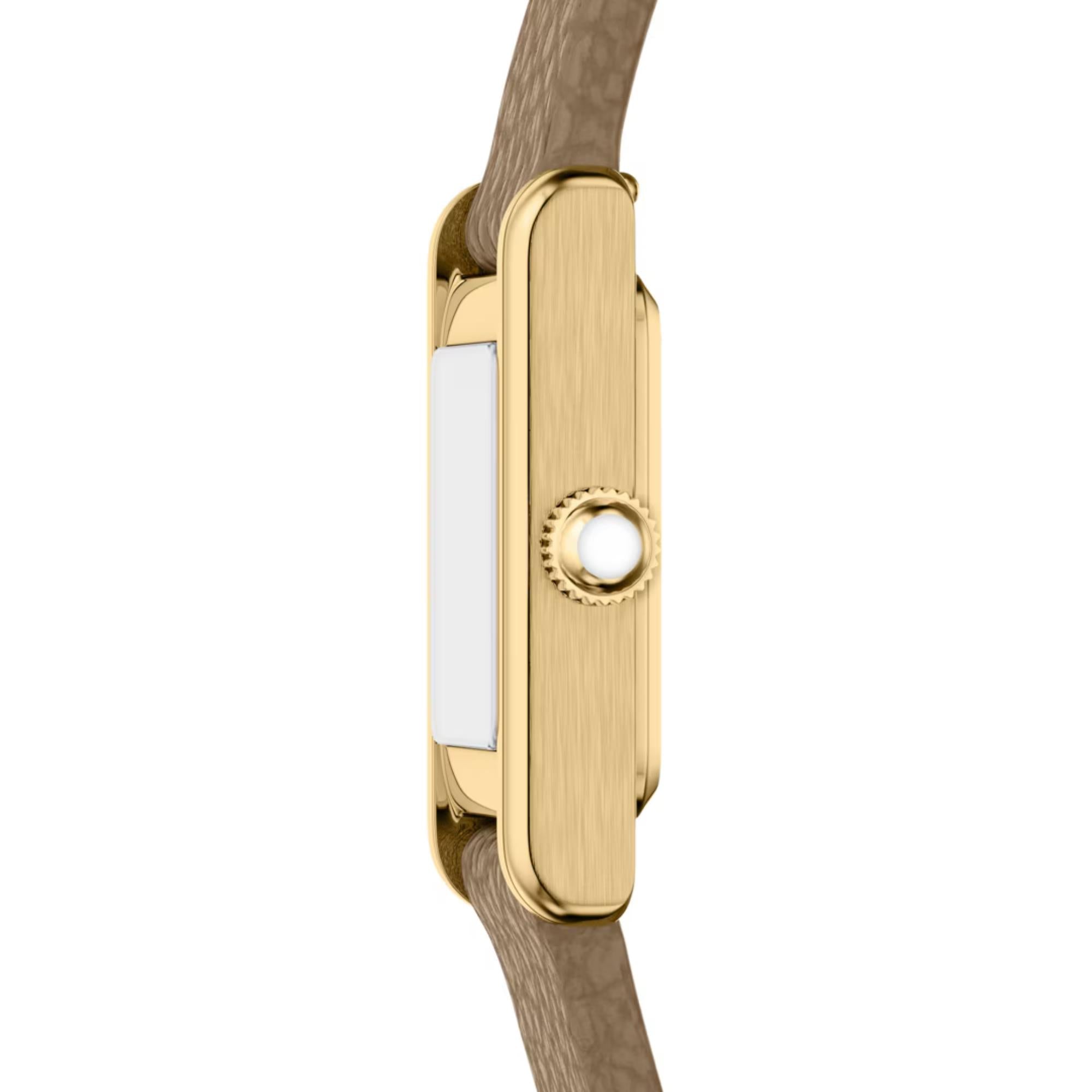 Emporio Armani Genni 26mm White Mother of Pearl Dial Leather Ladies Quartz Watch AR11765