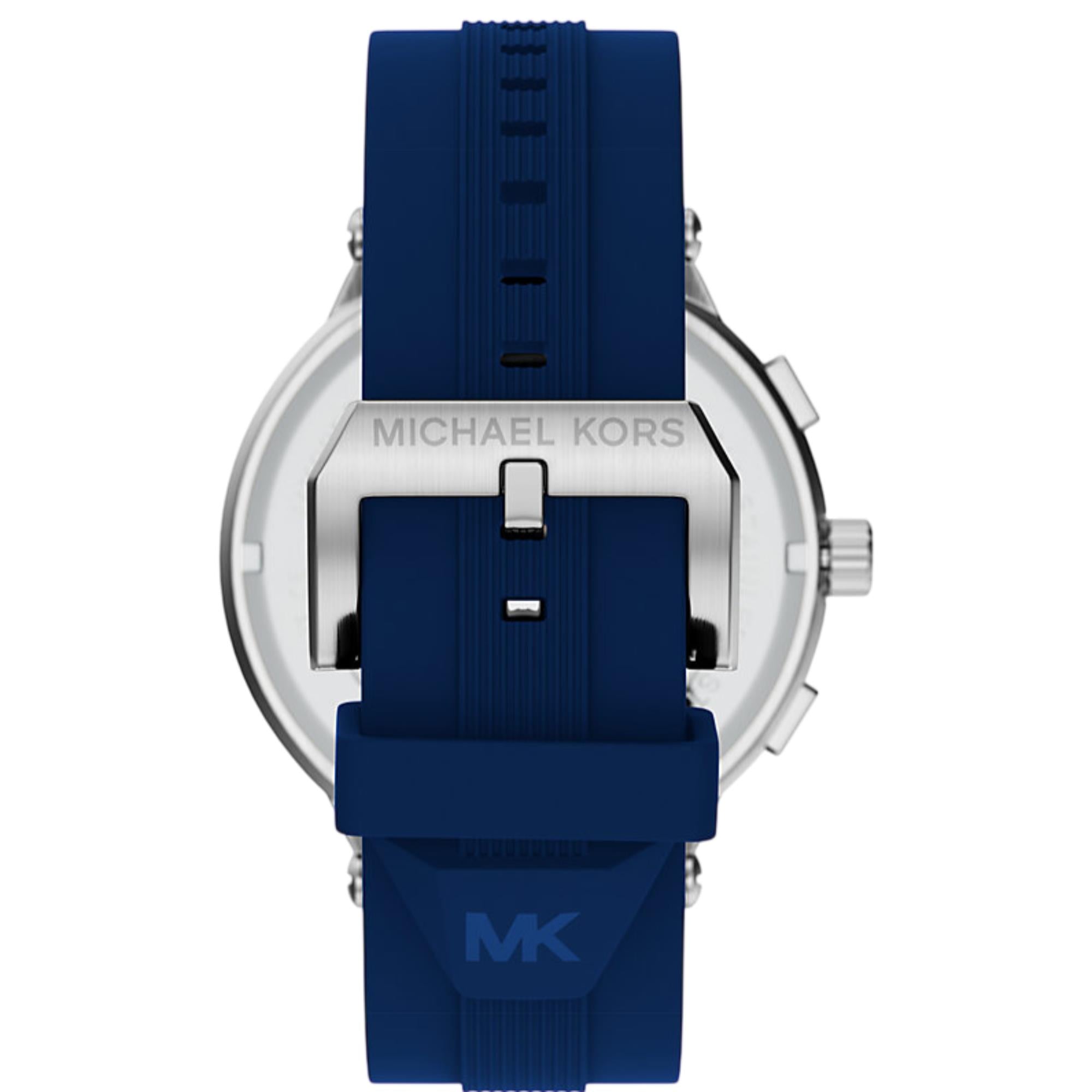 Michael Kors Billie 45mm Chronograph Blue Dial Silicone Mens Quartz Watch MK9254