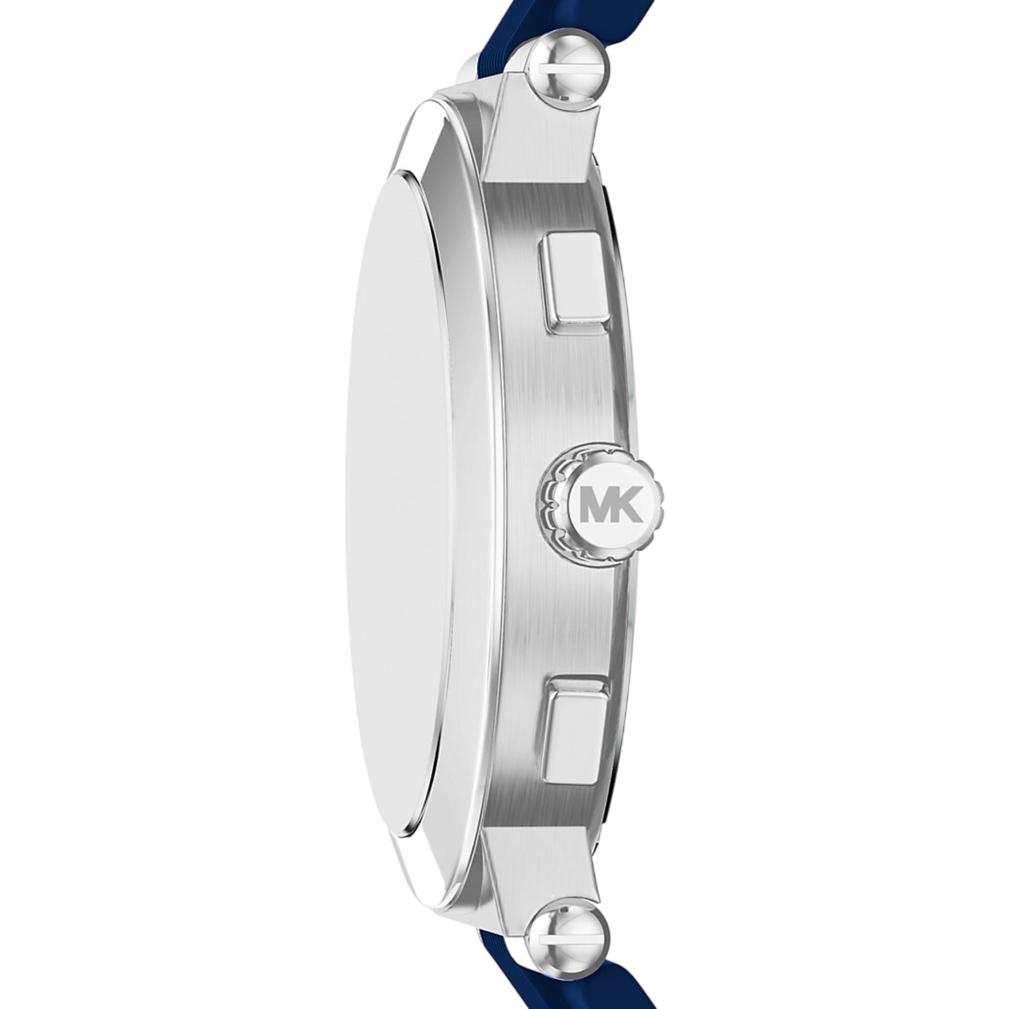 Michael Kors Billie 45mm Chronograph Blue Dial Silicone Mens Quartz Watch MK9254