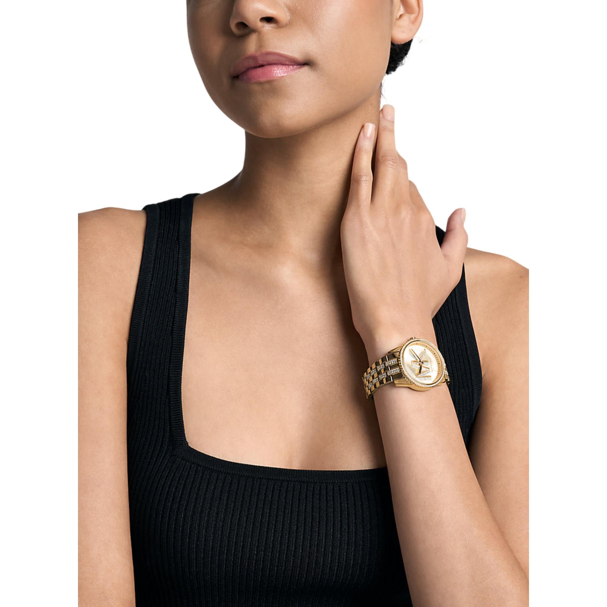 Michael Kors Bryant 35mm Gold Dial Steel Ladies Quartz Watch MK7540