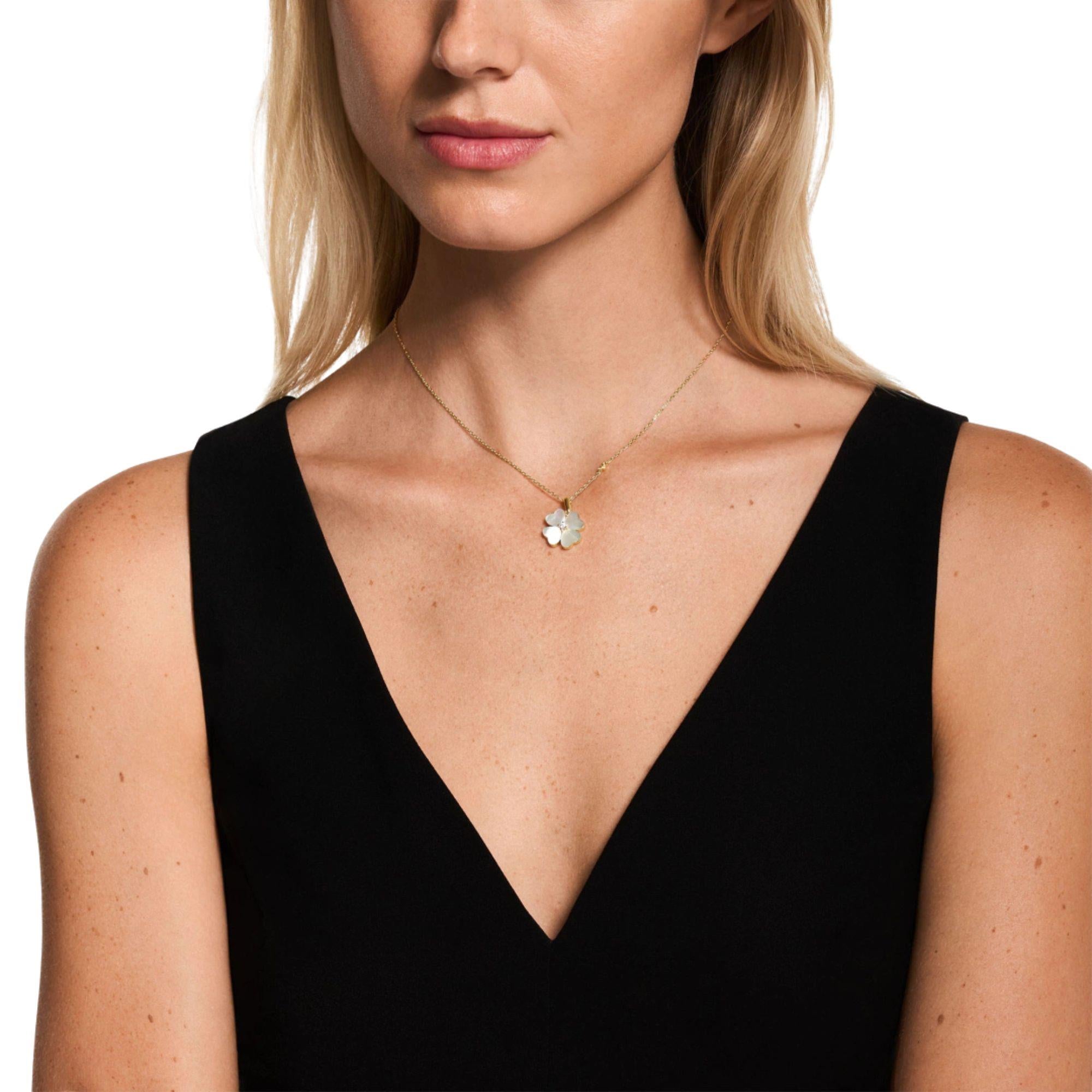 Emporio Armani Sentimental Anhänger Kleeblatt Damen Halskette EGS3347710