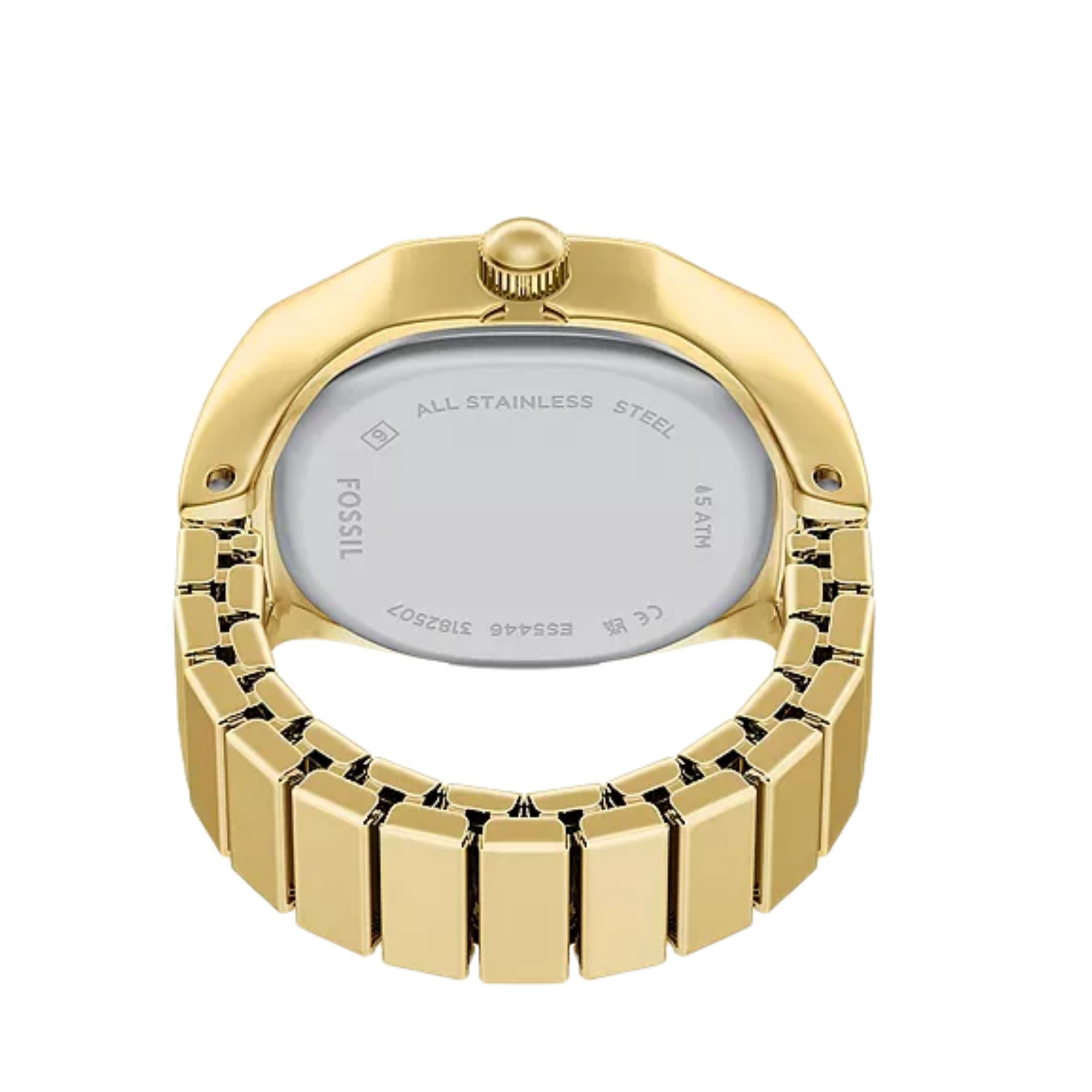 Fossil Harlow 16mm Cream Dial Steel Ladies Quartz Ring Watch ES5446