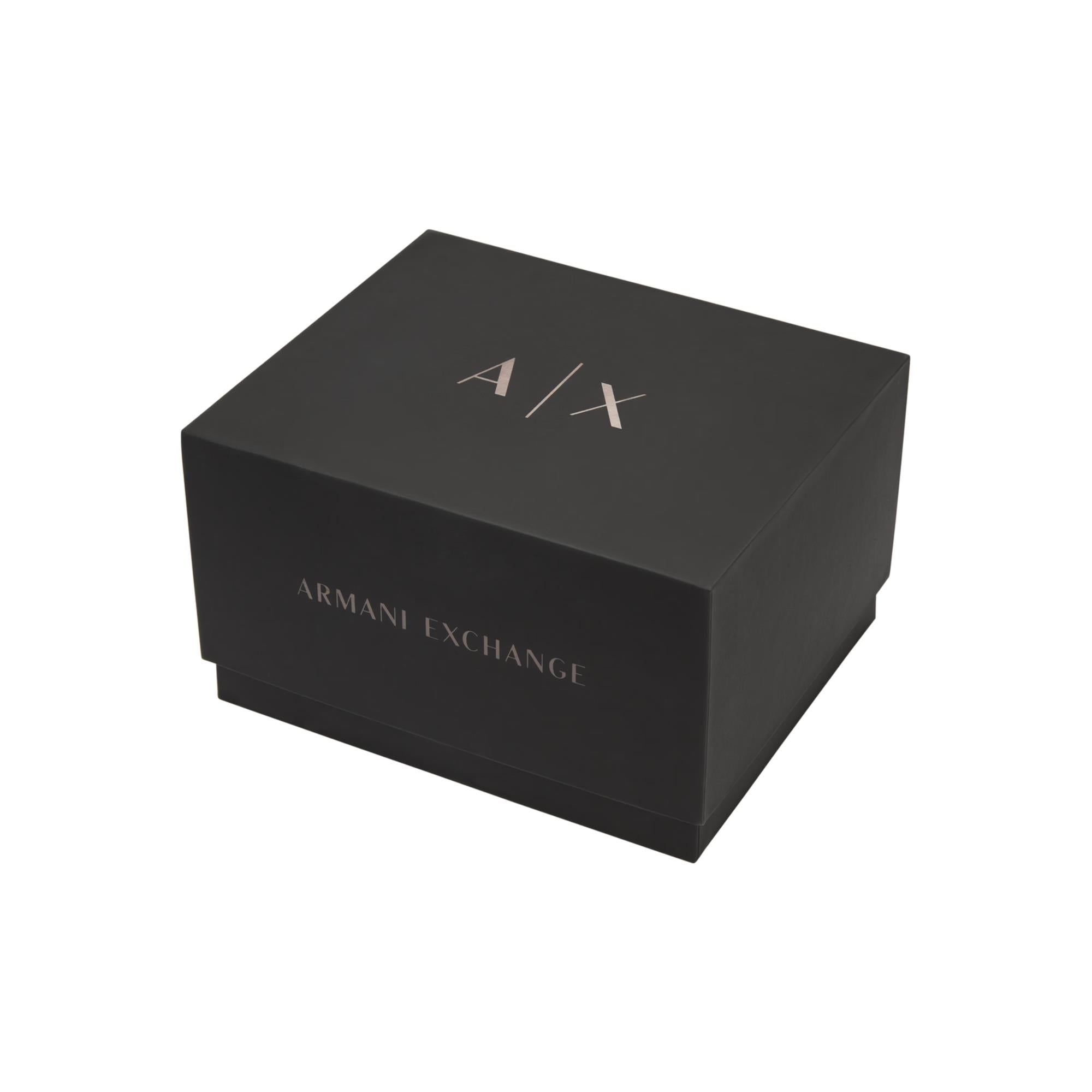 Armani Exchange Banks 44mm Chronograph Black Dial Steel Mens Quartz Watch AX7163SET