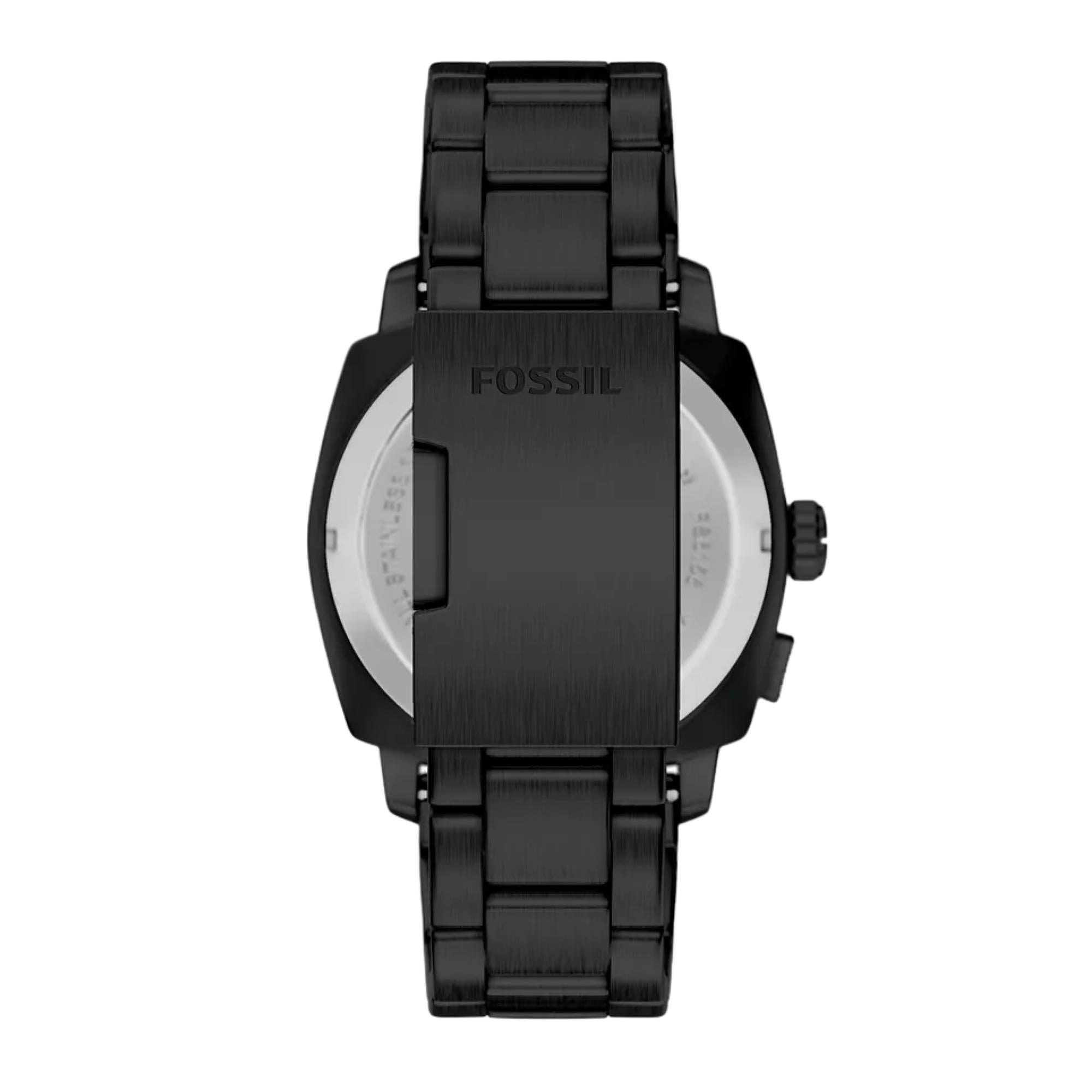 Fossil Machine 41mm Black Dial Steel Mens Digi-Analogue Watch FS6156