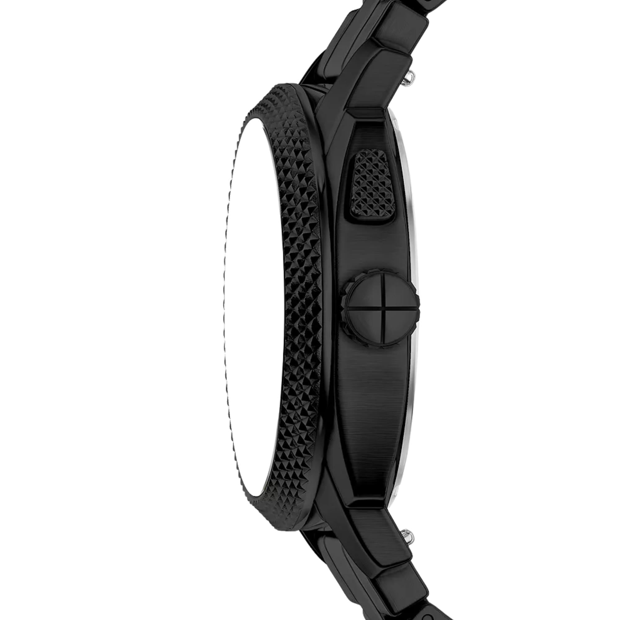 Fossil Machine 41mm Black Dial Steel Mens Digi-Analogue Watch FS6156