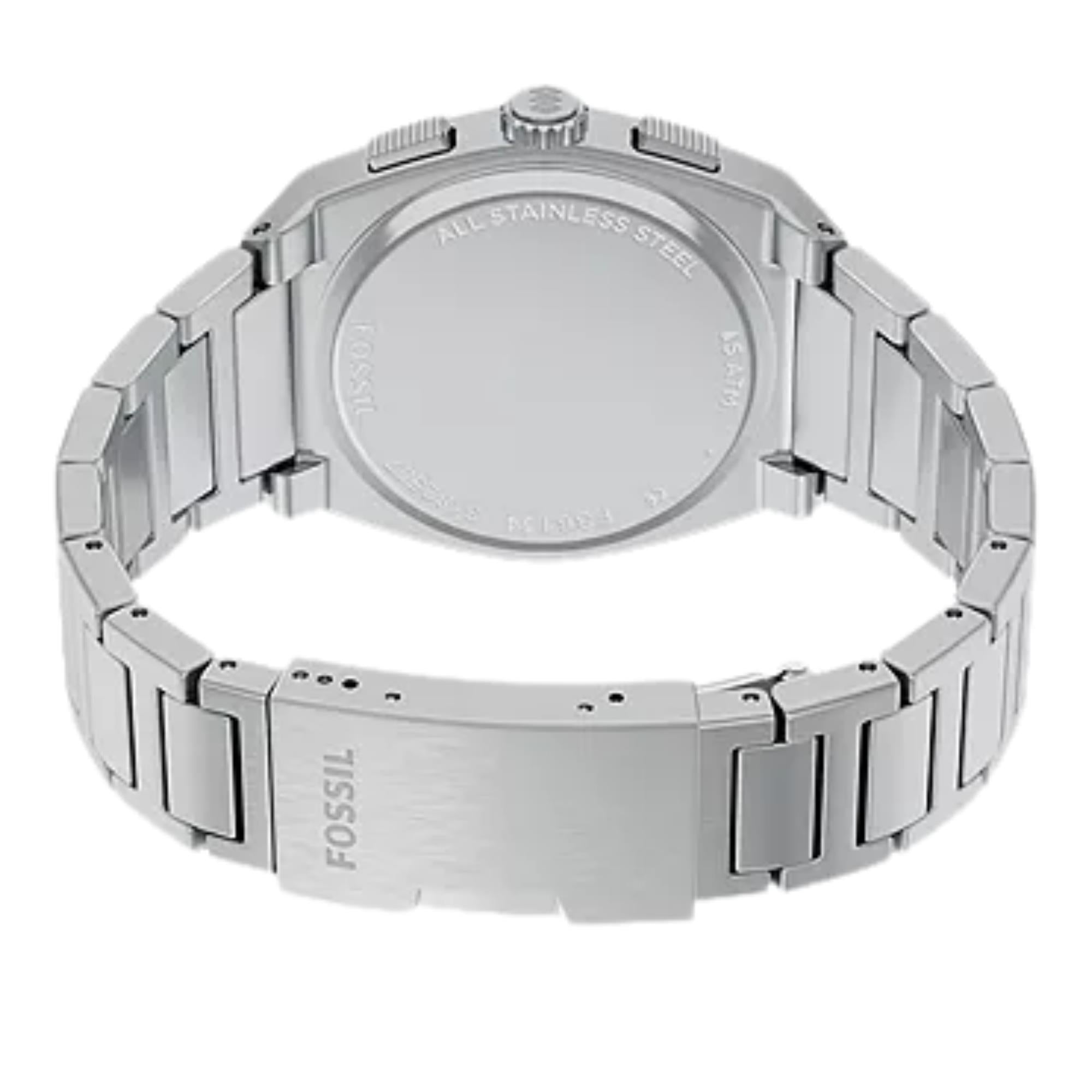 Fossil Everett 44mm Chronograph Blue Dial Steel Mens Quartz Watch FS6154