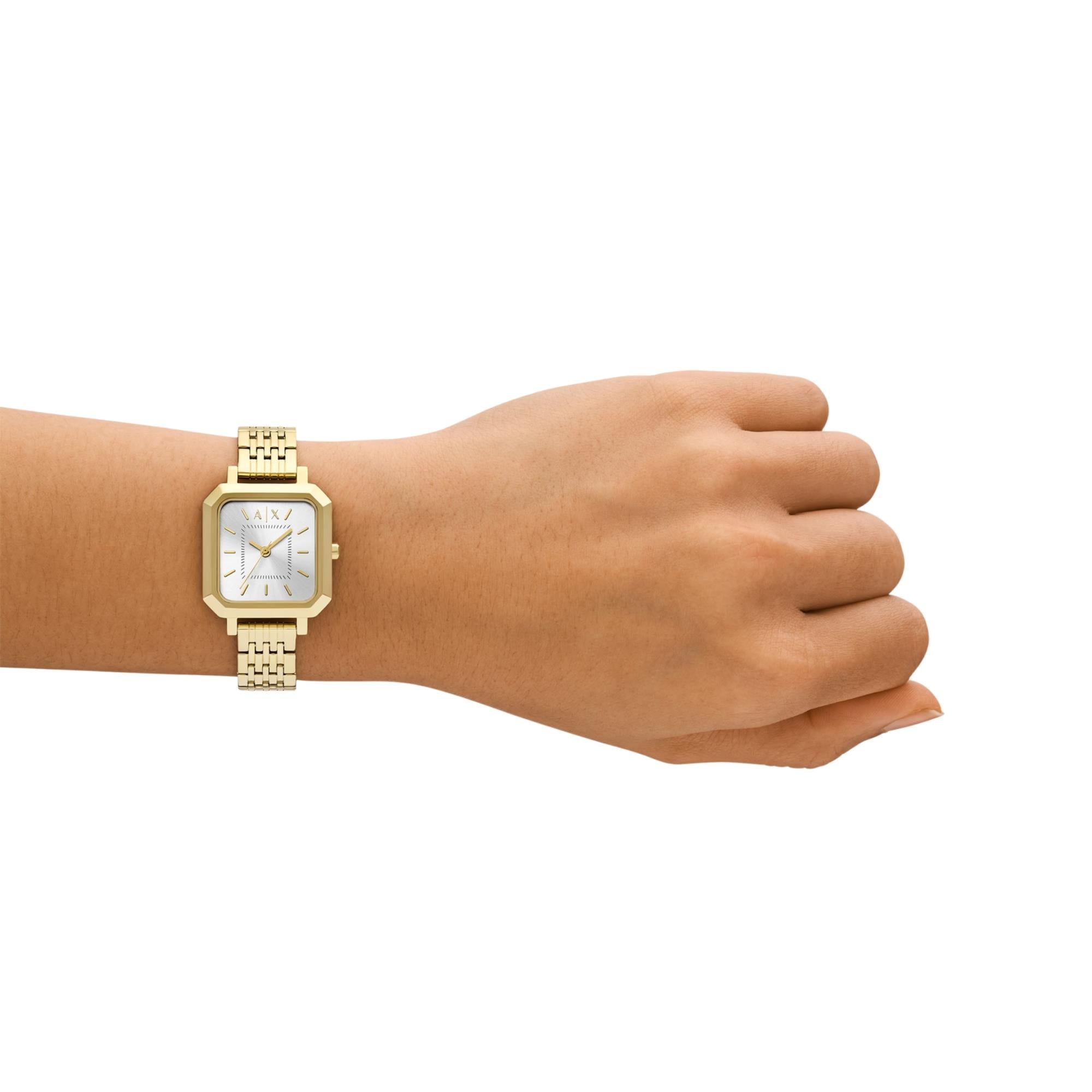 Armani Exchange Leila 27mm Silbernes Zifferblatt Stahl Damen Quarz Uhr AX5725