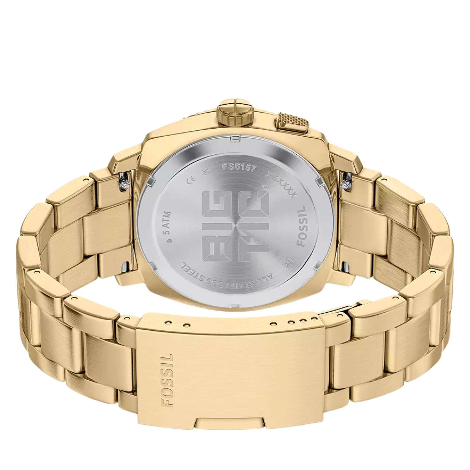 Fossil Machine 41mm Schwarzes Zifferblatt Stahl Herren Digi-Analogue Uhr FS6157