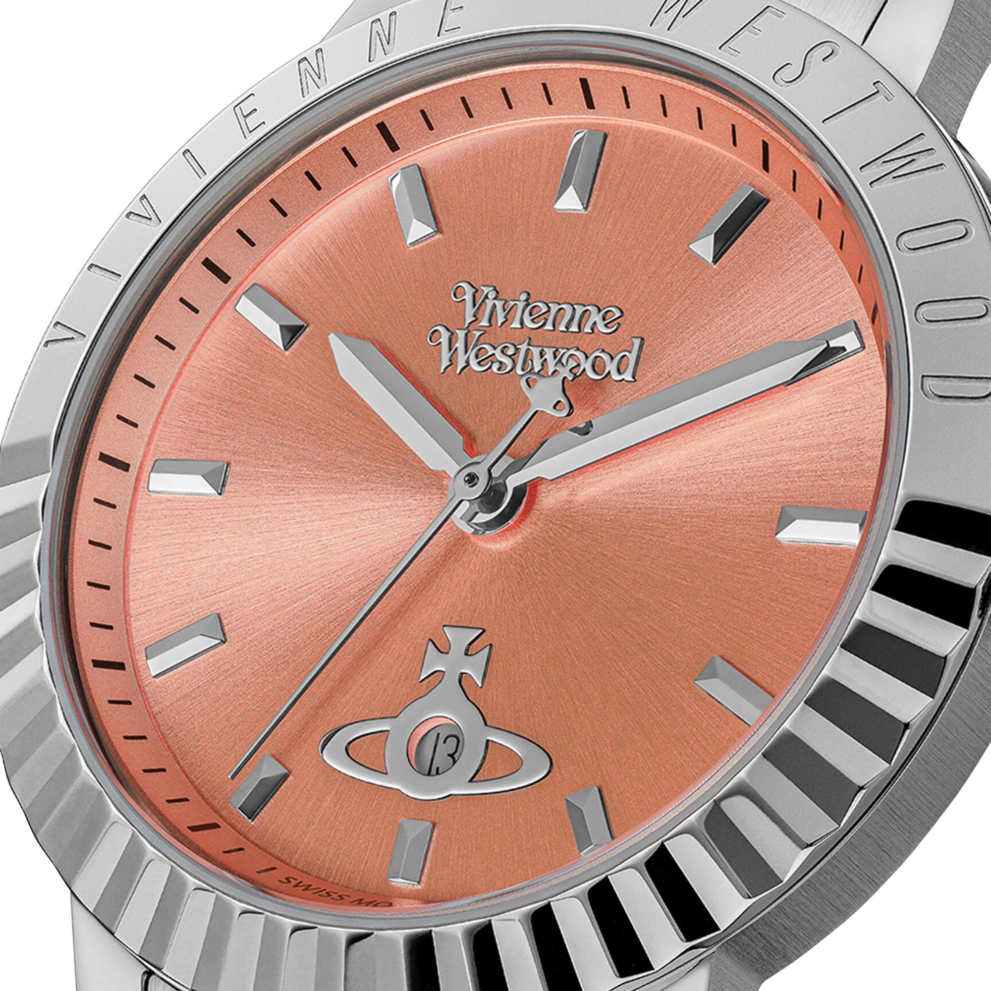 Vivienne Westwood Dulwich Quarz Pinkes Zifferblatt Stahlarmband Damen Uhr VV307COSL