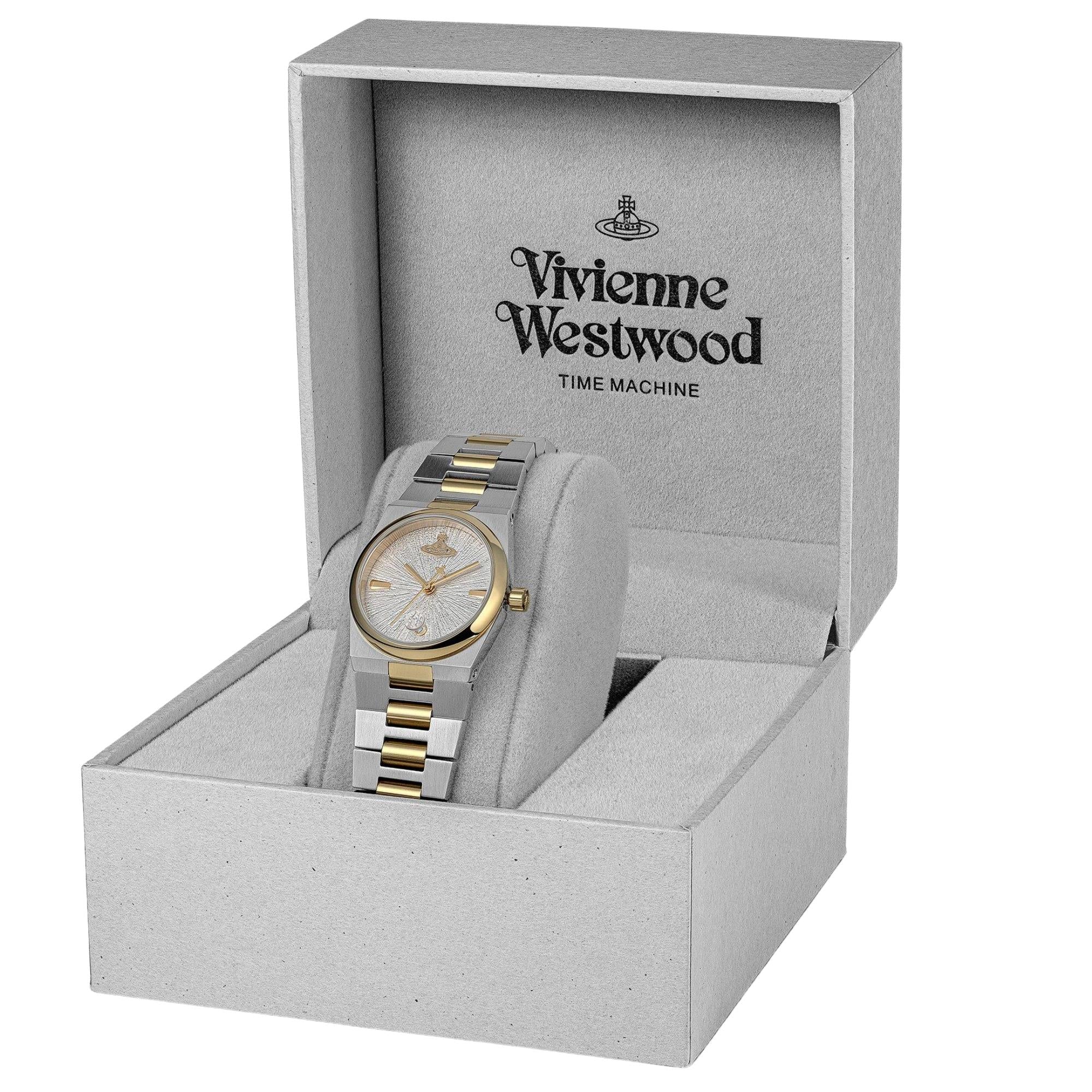 Vivienne Westwood The Hoxton Quarz Silbernes Zifferblatt Stahlarmband Damen Uhr VV332SLSG