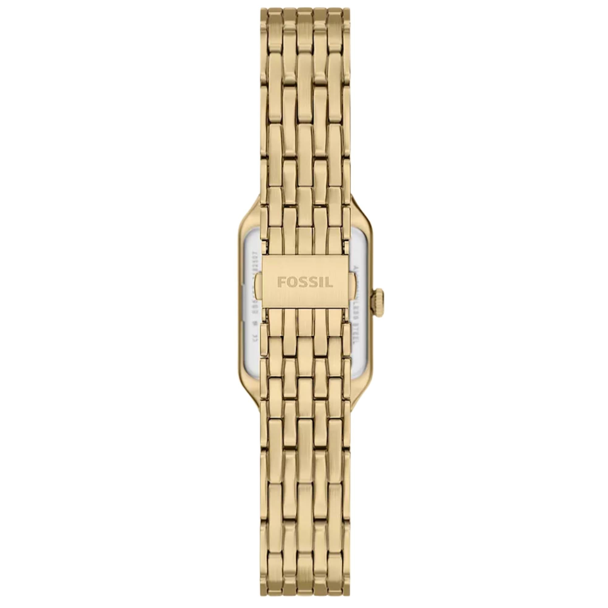 Fossil Raquel 18mm Weißes Zifferblatt Stahl Damen Quarz Uhr ES5467