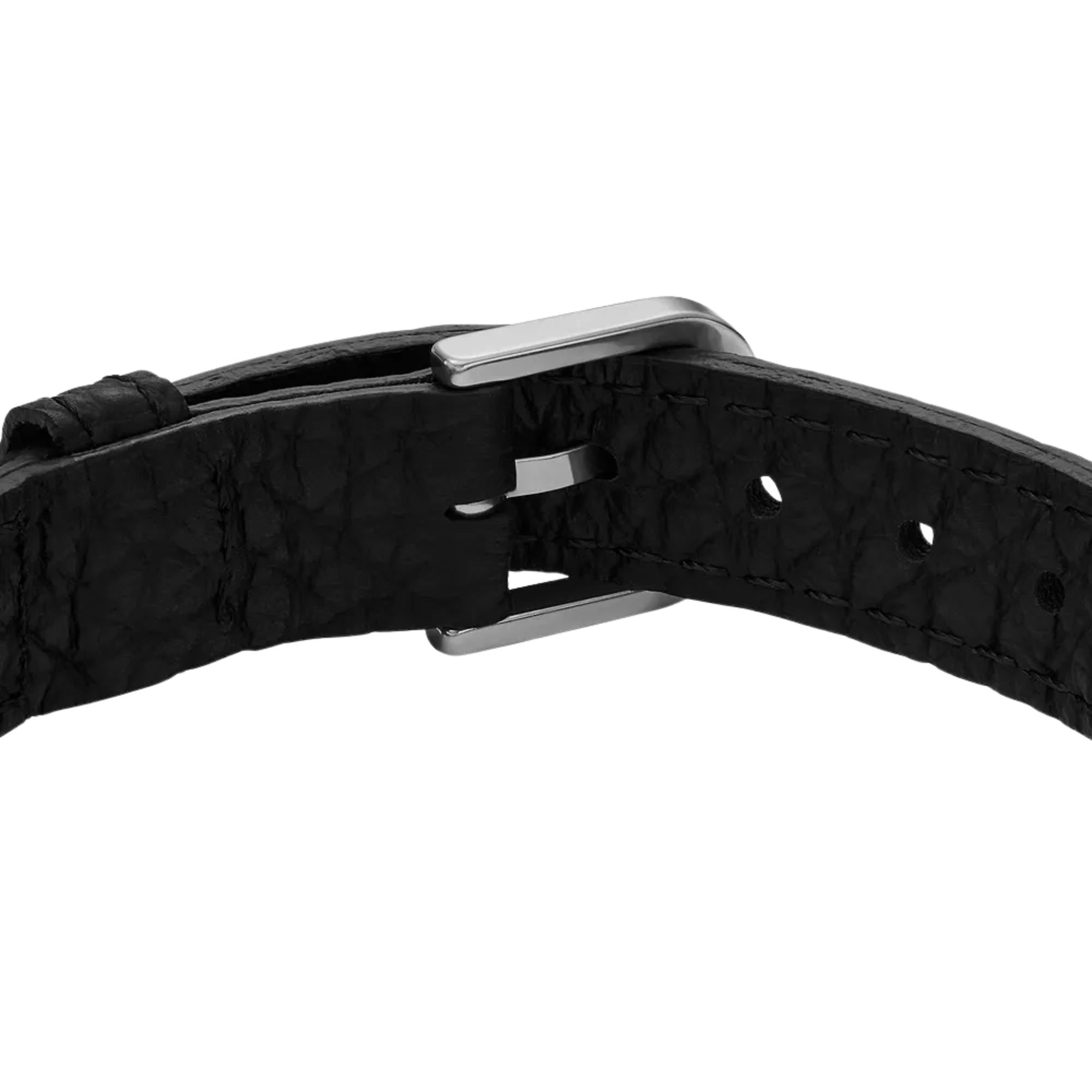 Fossil Bronson Leather Essentials Black Leather Strap Men's Bracelet JF04473040