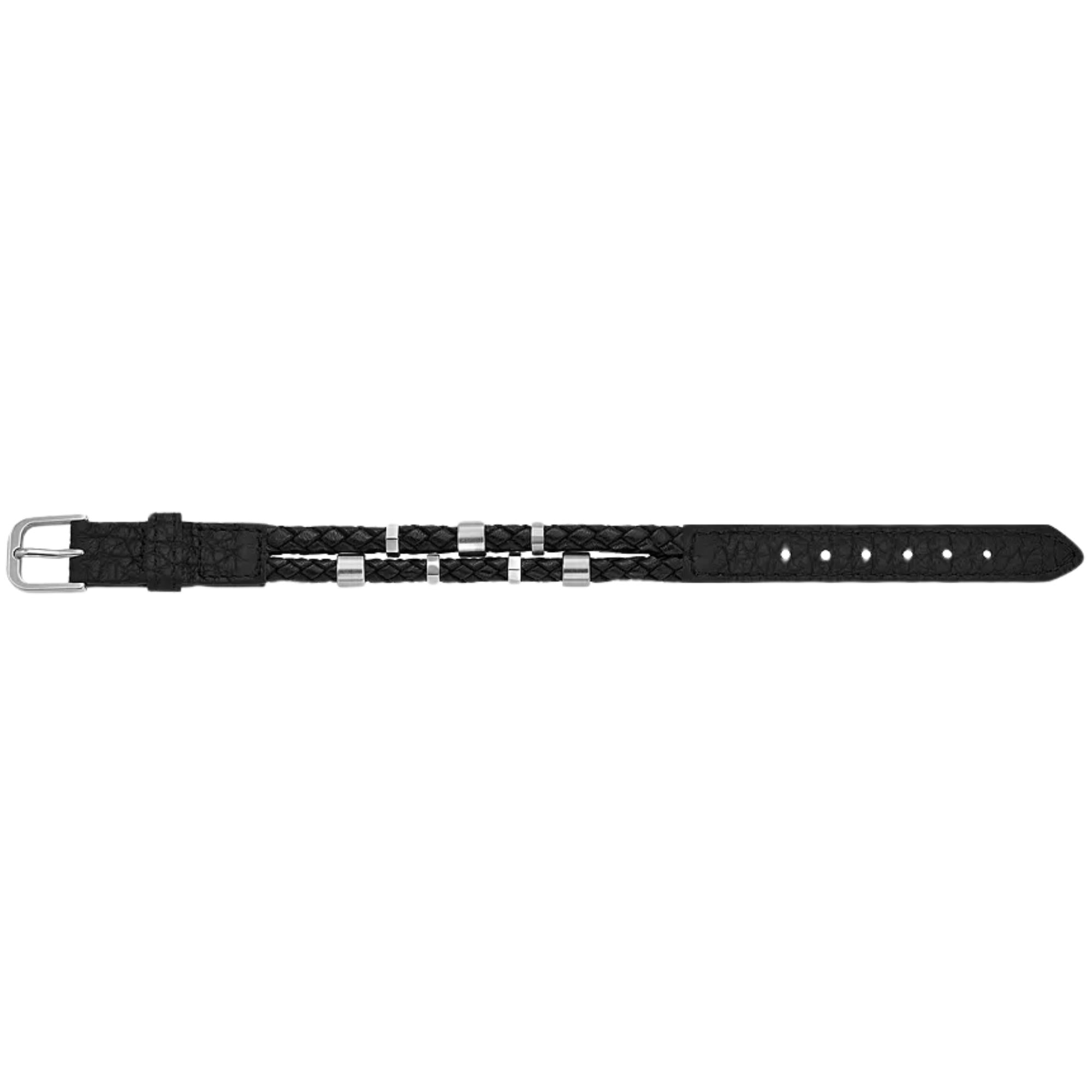 Fossil Bronson Leather Essentials Black Leather Strap Men's Bracelet JF04473040