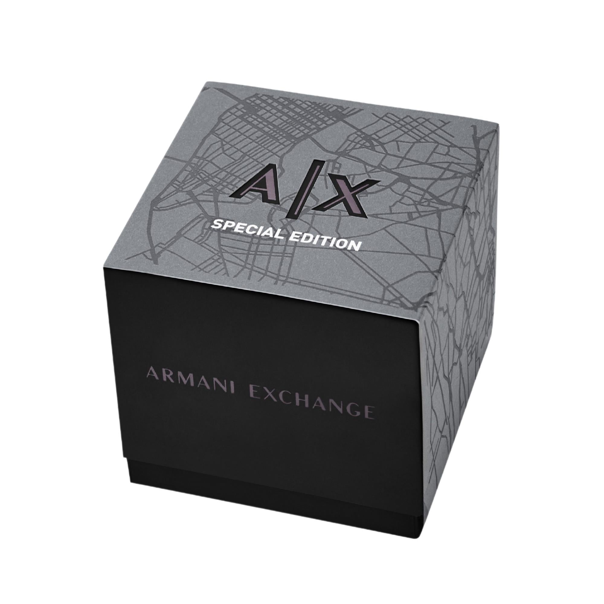 Armani Exchange Sync 44mm Chronograph Black Dial Steel Mens Quartz Watch AX4295