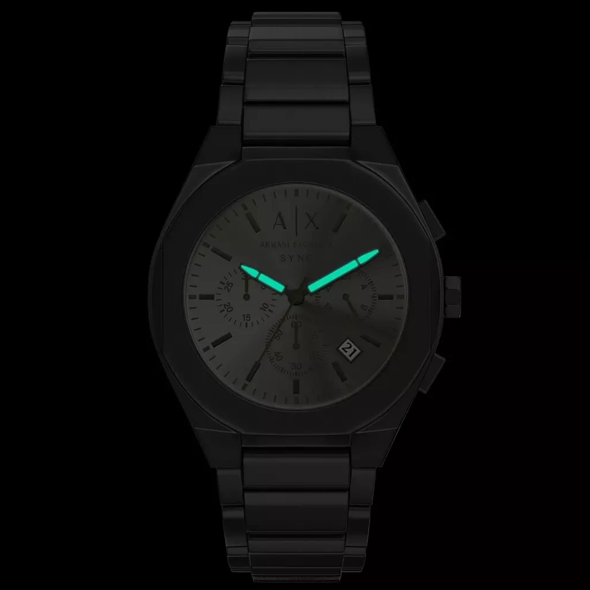 Armani Exchange Sync 42mm Chronograph Grey Dial Steel Mens Quartz Watch AX4296