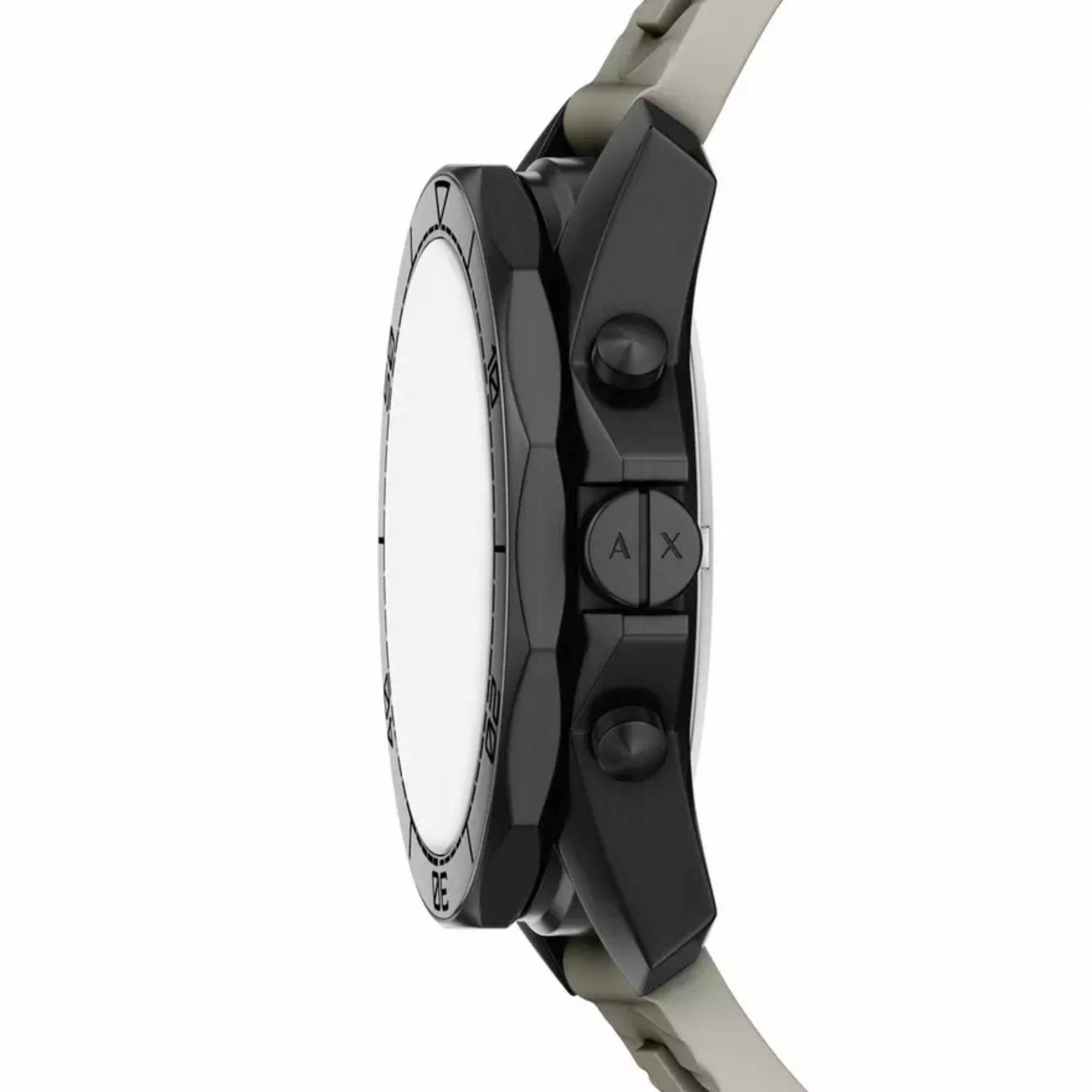 Armani Exchange Spencer 44mm Chronograph Grey Dial Silicone Mens Quartz Watch AX1971
