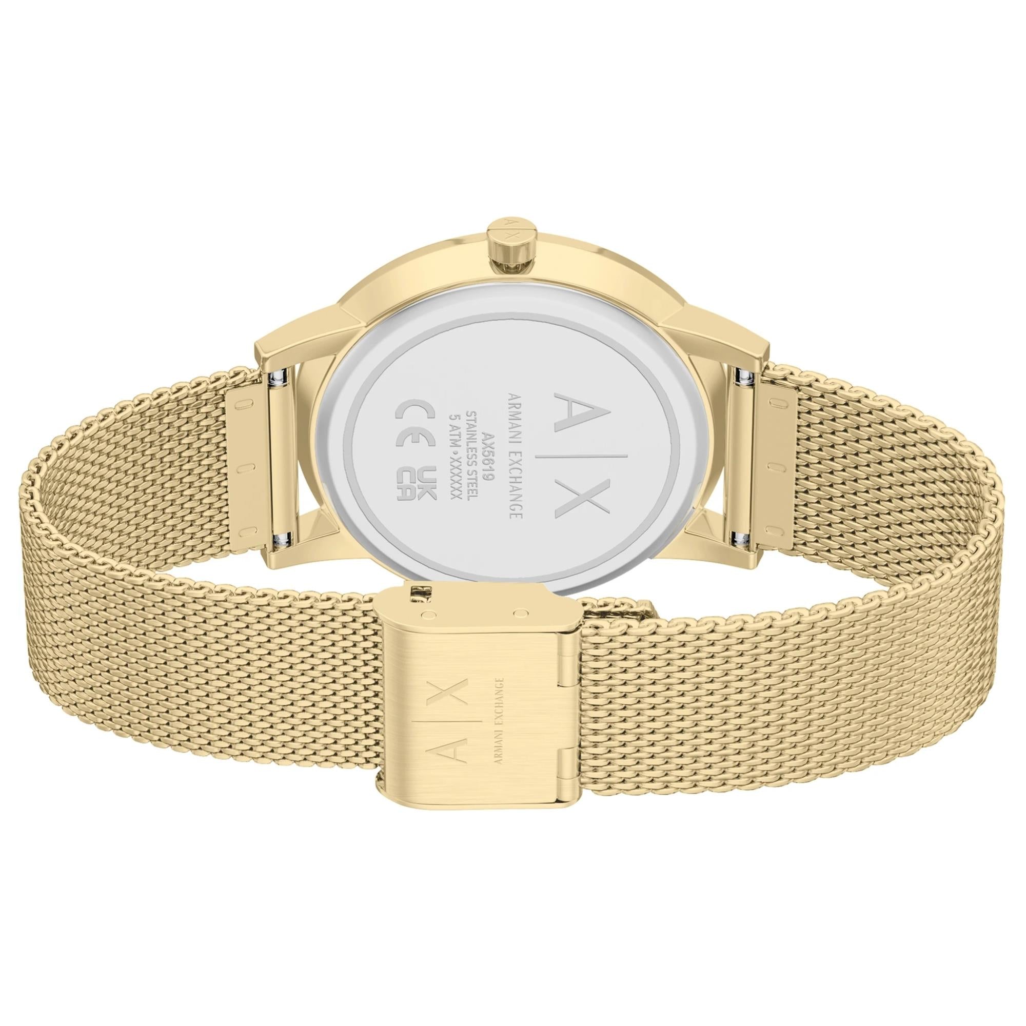 Armani Exchange Lola 36mm Pink Dial Steel Ladies Quartz Watch AX5619