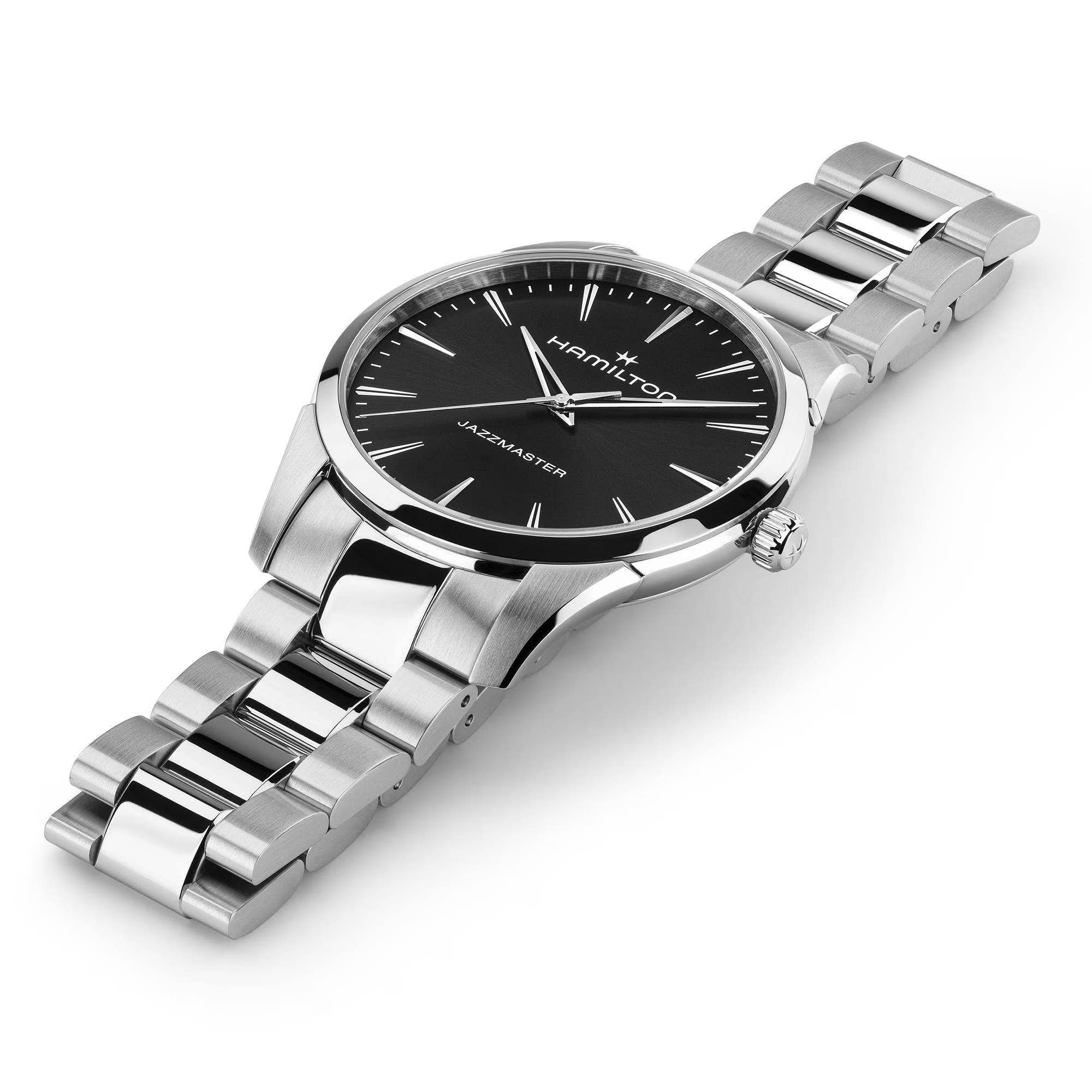 Hamilton Jazzmaster H32461131 polished 40mm stainless steel case side profile