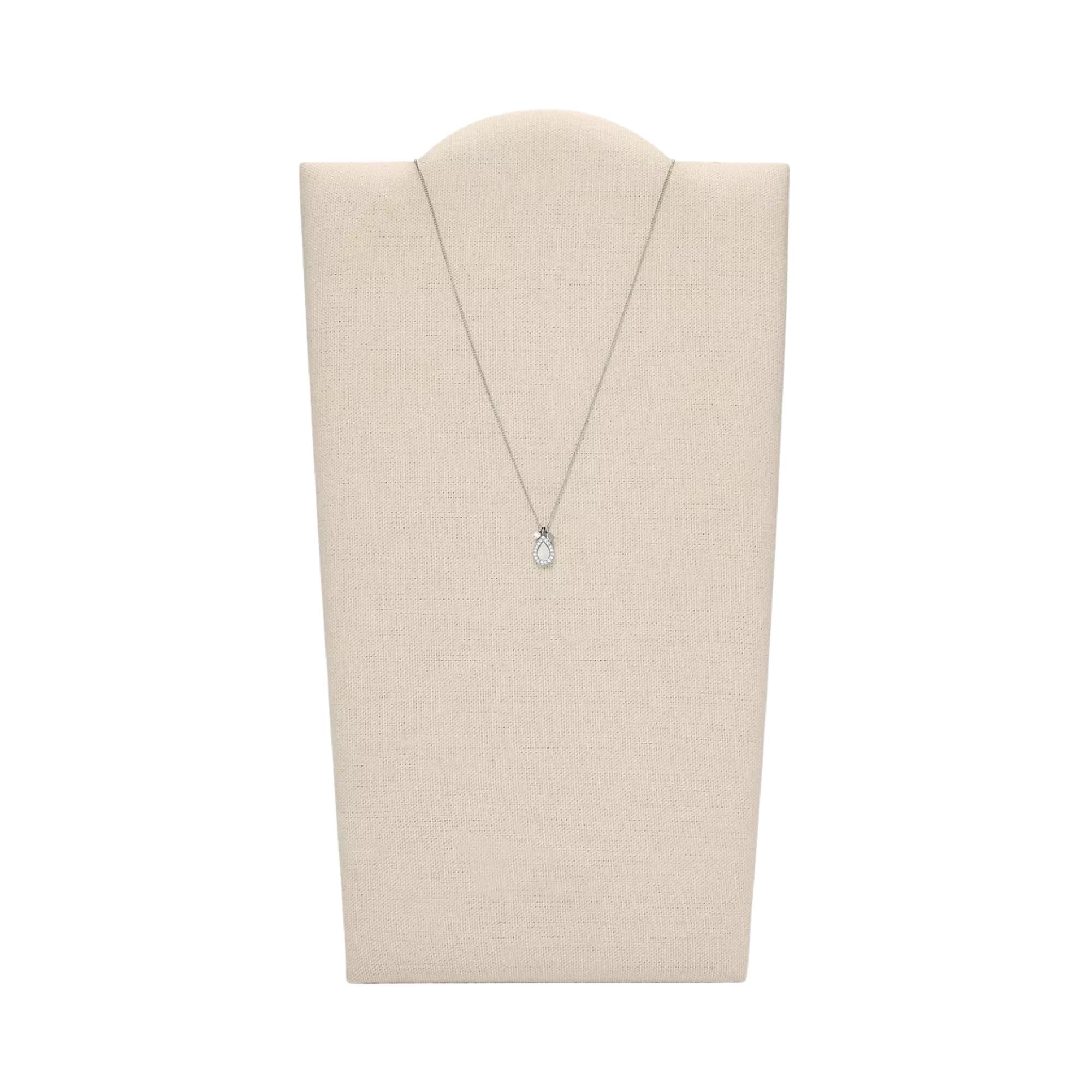 Fossil Merrit Muttertag Perlmutt Edelstahl Anhänger Halskette und Ohrringe Damen Set JF03765040