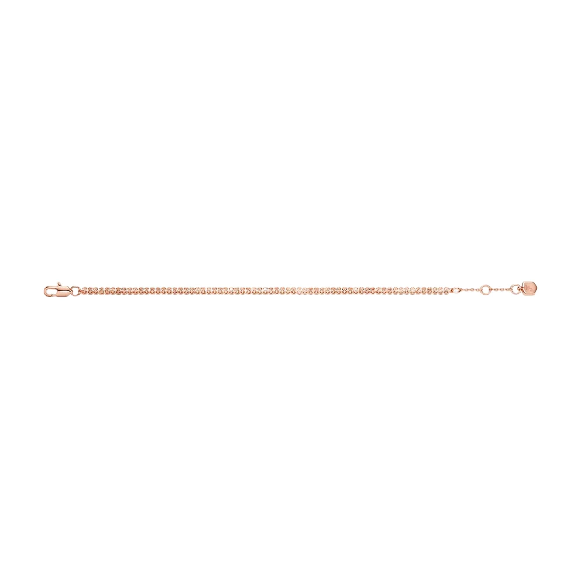Fossil Ellis Pavé Glitz Rose Gold-Tone Brass Tennis Chain Women's Bracelet JA7294791