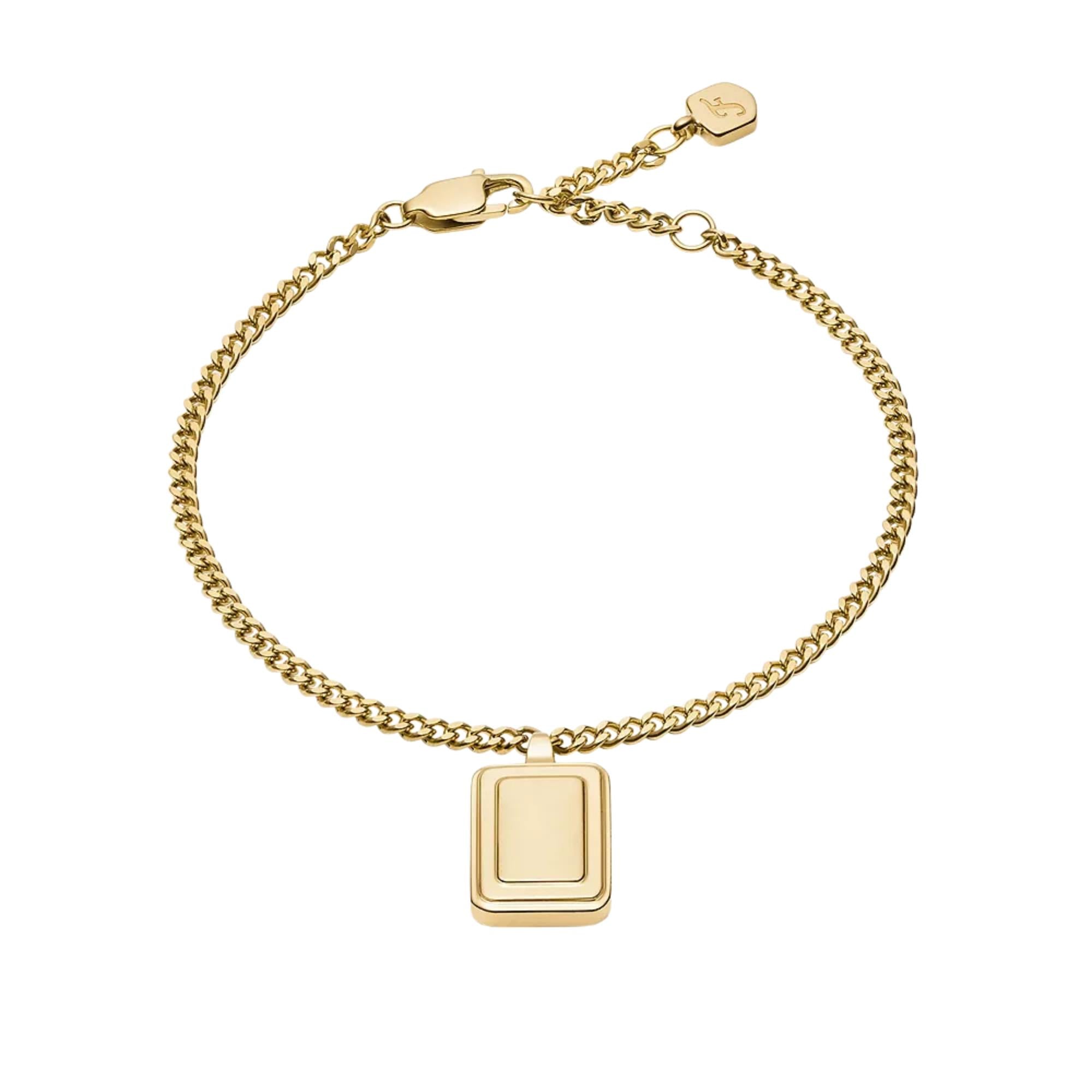 Fossil Raquel Goldfarbene Edelstahl Kette Damen Armband JF04953710