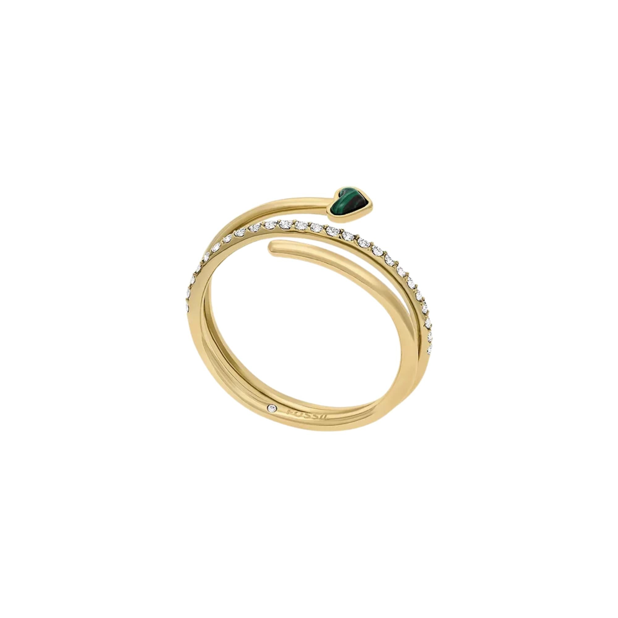 Fossil Sutton Modern Meadows Rekonstituierte Malachit Prestack Herz Damen Ring JF04860710