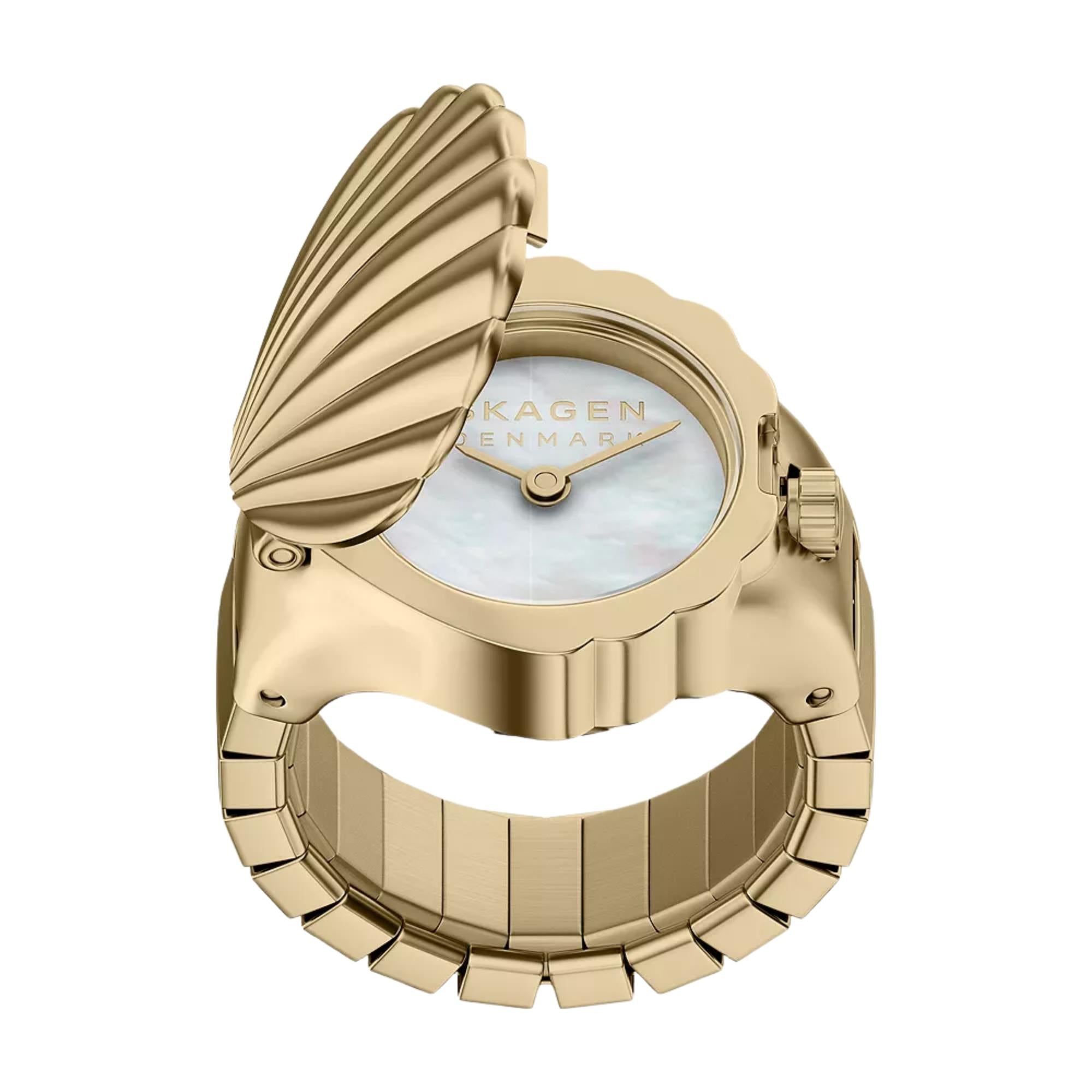 Skagen 24mm Mother of Pearl Dial Ring Watch SKW3180