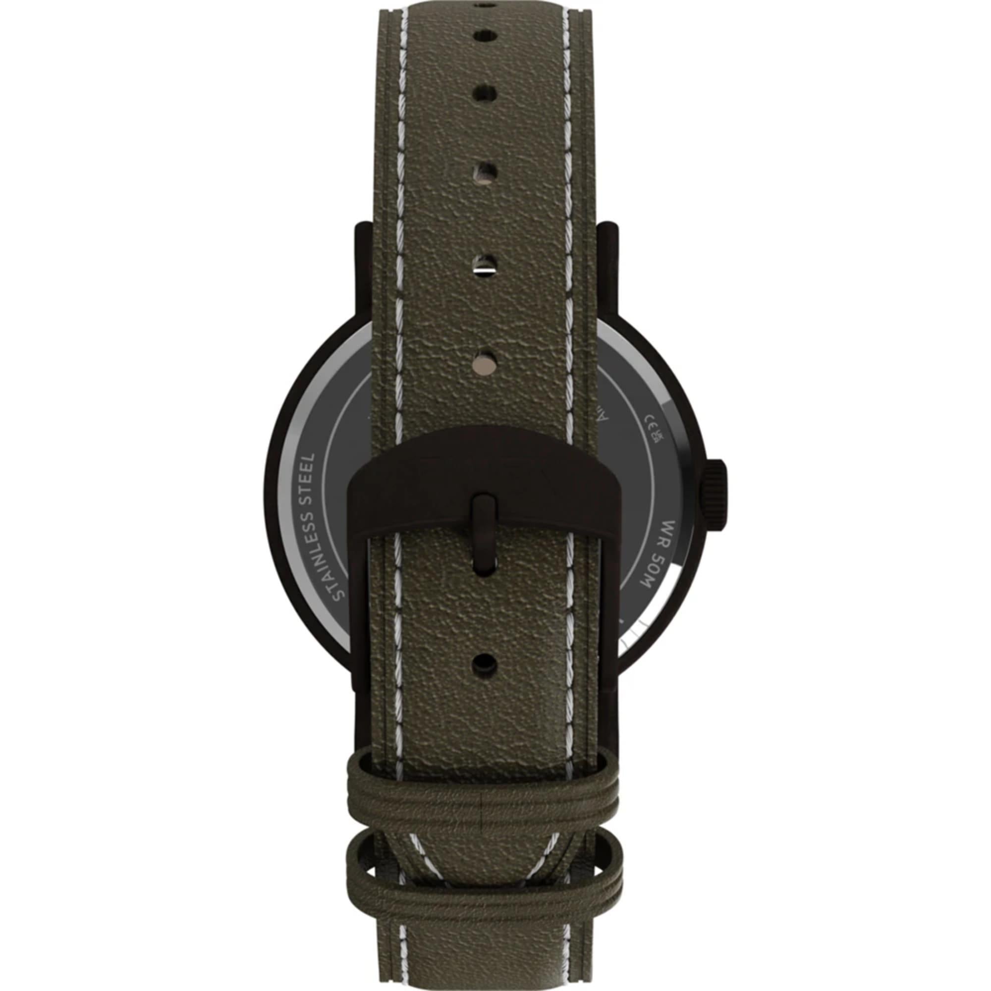 Timex Weekender 37mm Braunes Zifferblatt Leder Herren Quarz Uhr TW2Y77000