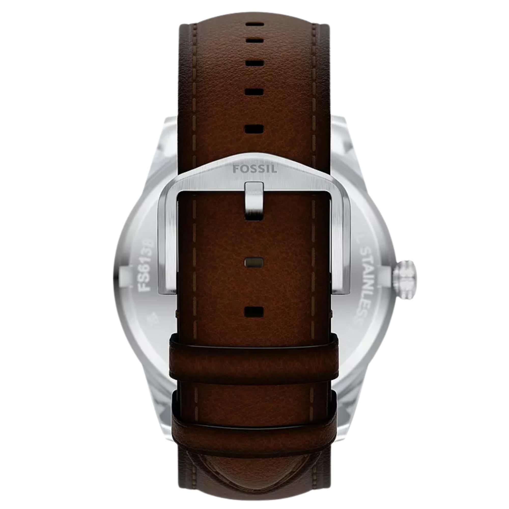 Fossil Pearson 42mm Chronograph Grünes Zifferblatt Leder Herren Quarz Uhr FS6137
