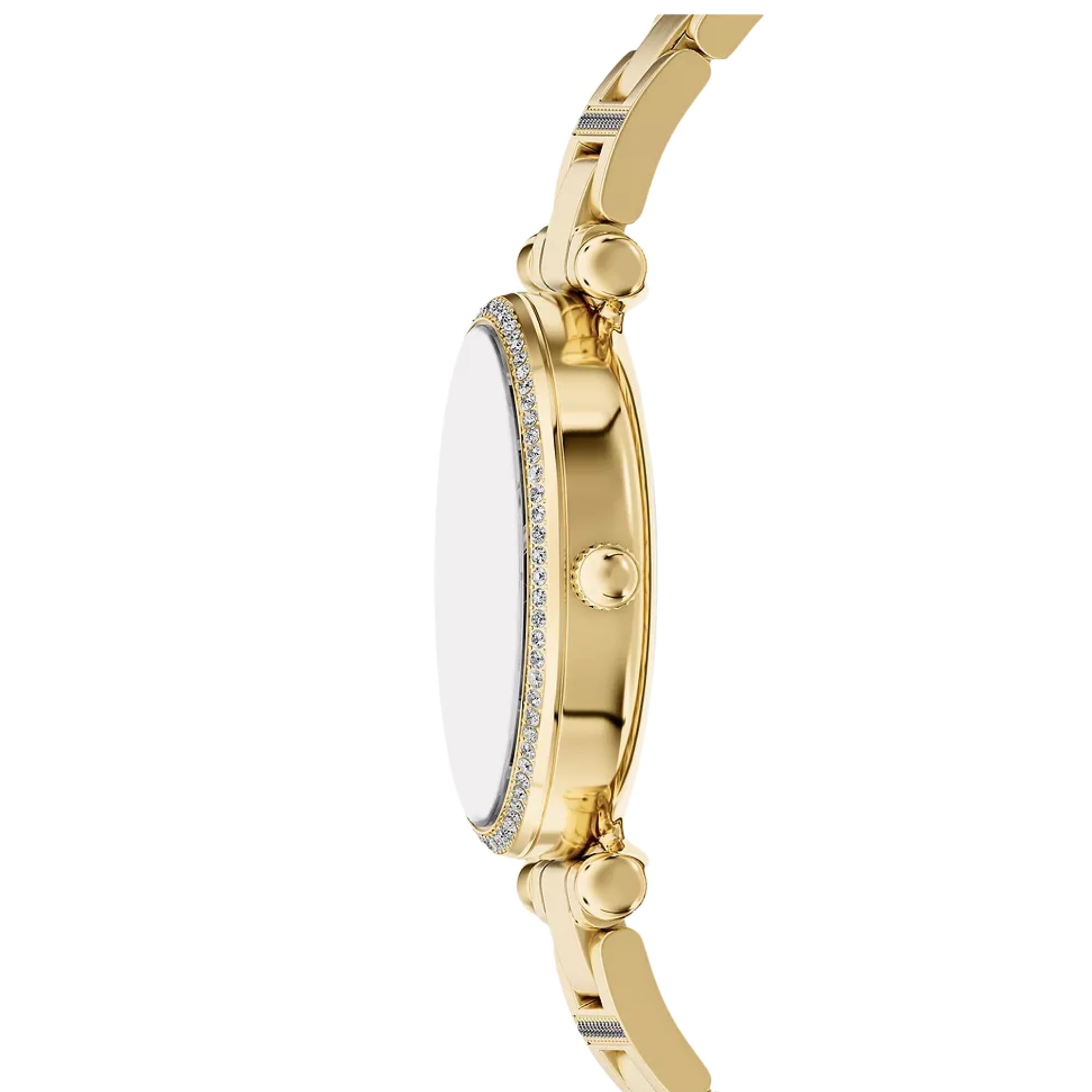 Fossil Carlie 35mm Gold Dial Steel Ladies Quartz Watch ES5465