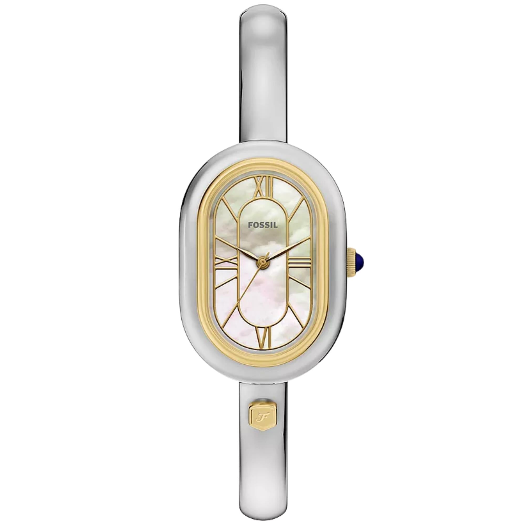 Fossil Sloan 25mm Perlmutt Zifferblatt Stahl Damen Quarz Uhr ES5455
