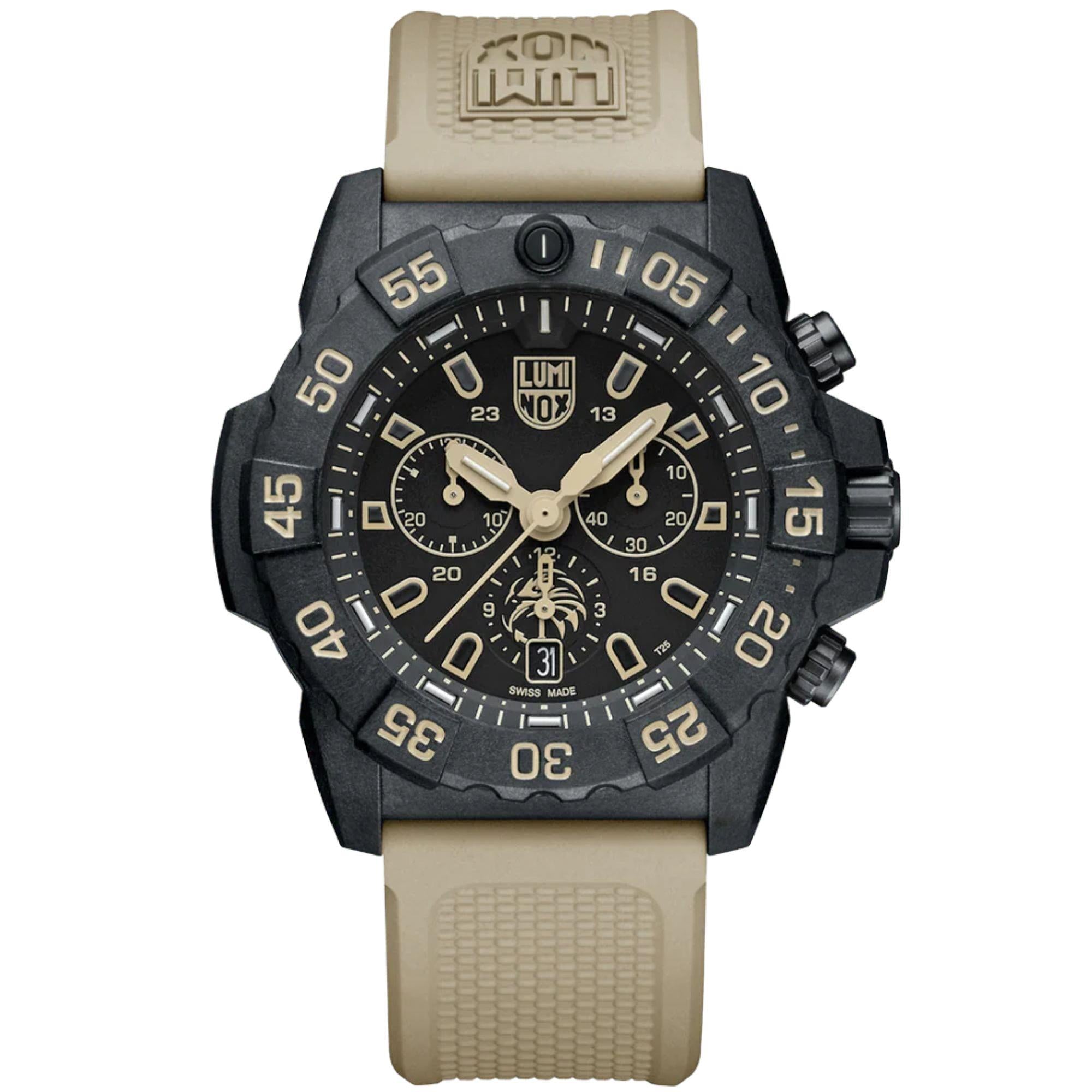 Luminox Navy Seal 45mm Chronograph Black Dial Rubber Mens Quartz Watch XS.3590.NSF.2