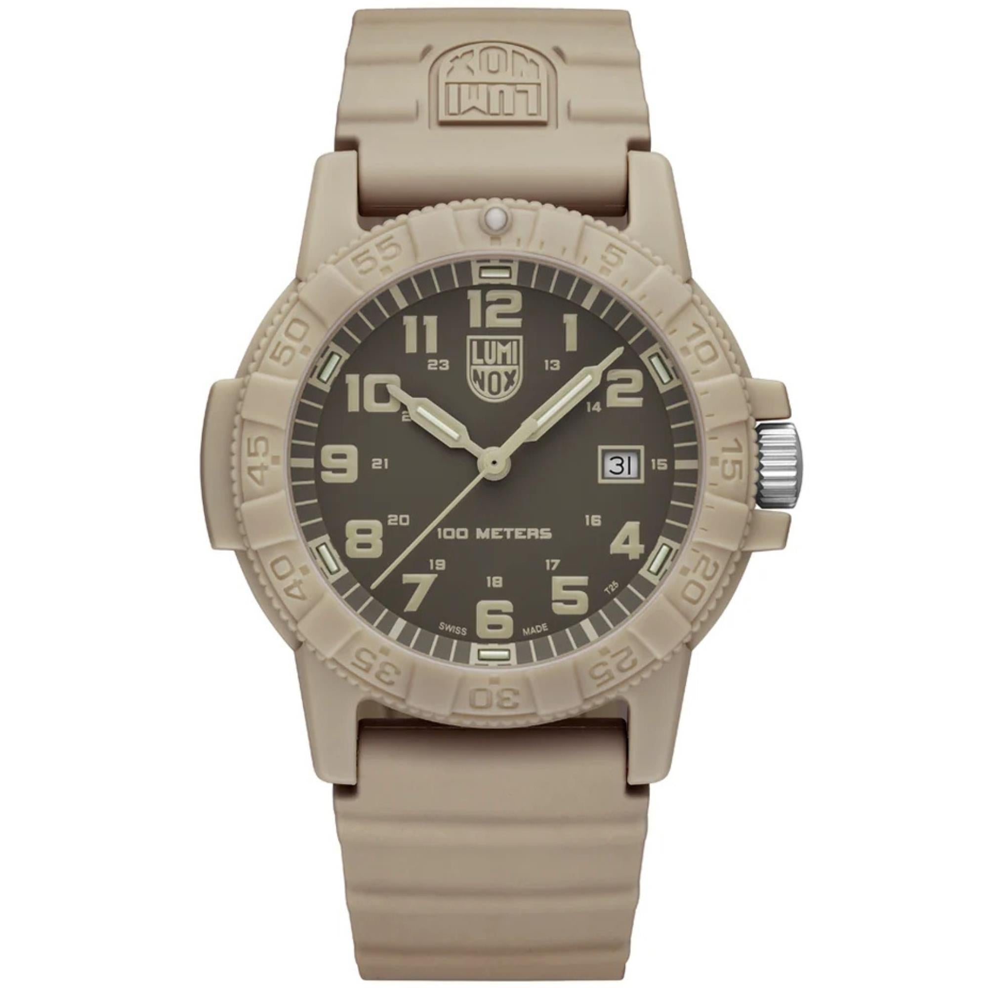 Luminox Leatherback Sea Turtle 44mm Brown Dial Rubber Mens Quartz Watch XS.0326