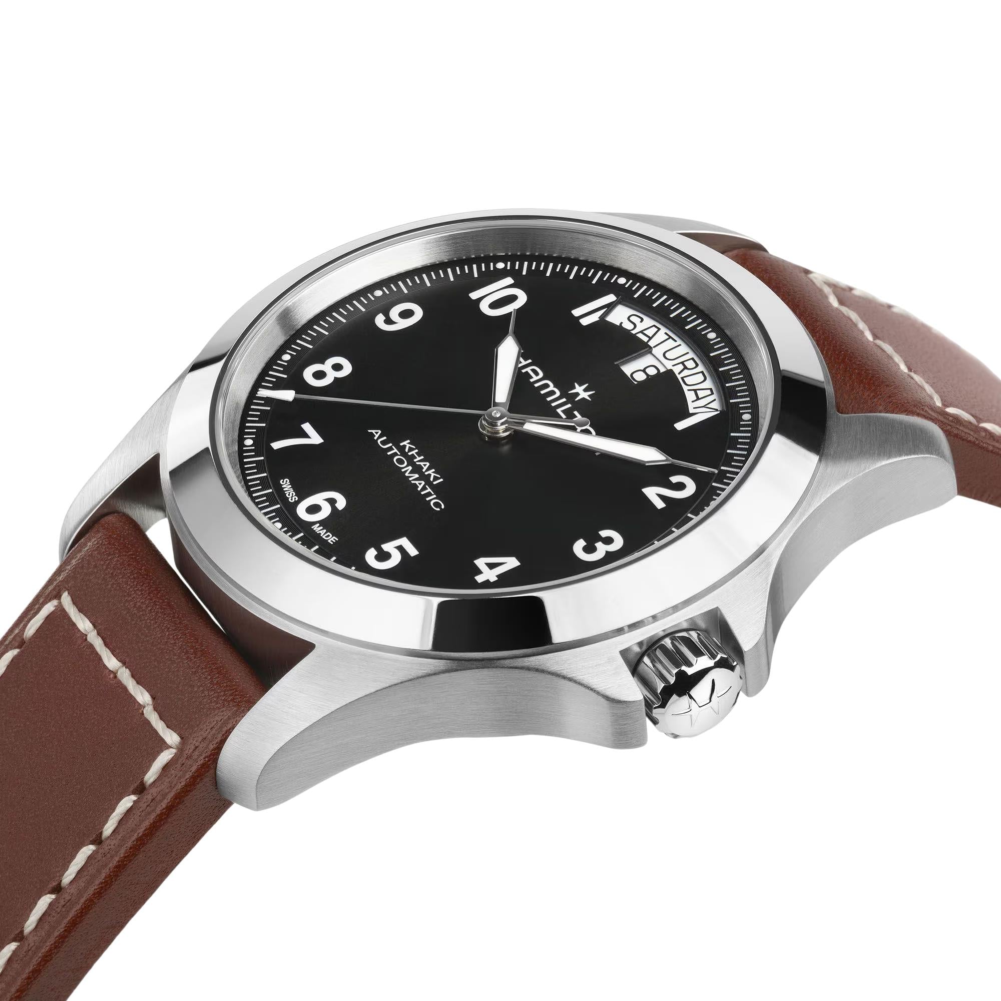 Hamilton Khaki Field H64475531 stainless steel case zoomed side profile