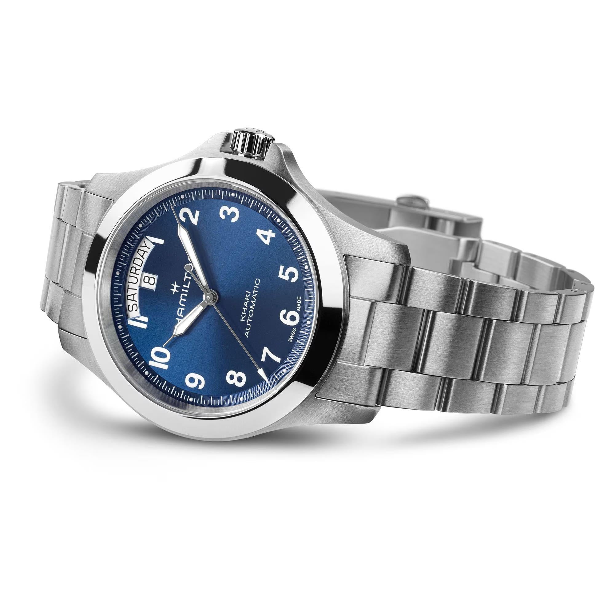 Hamilton Khaki Field King 40mm Blauer Stahl Herren Automatik Uhr H64475140