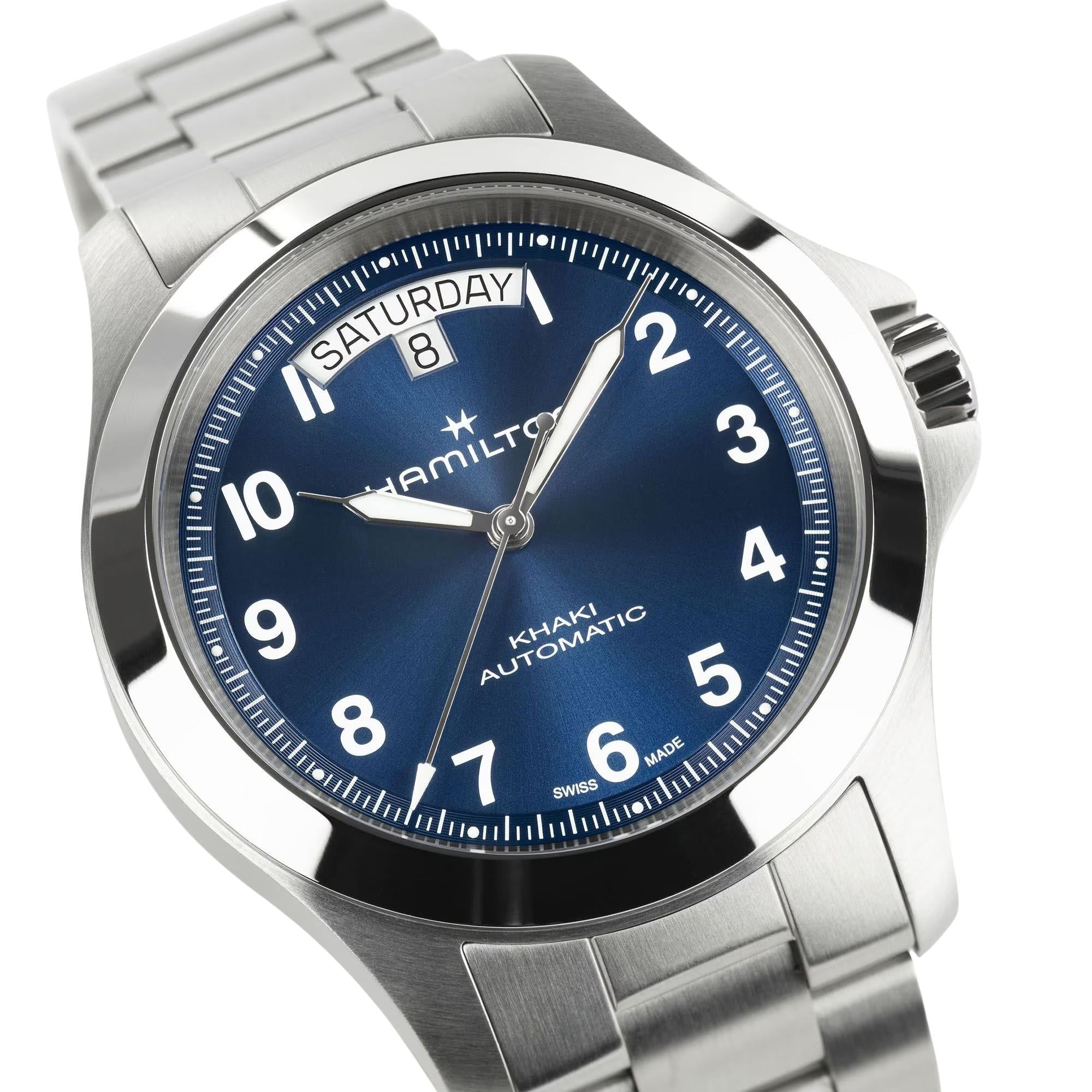 Hamilton Khaki Field King 40mm Blauer Stahl Herren Automatik Uhr H64475140