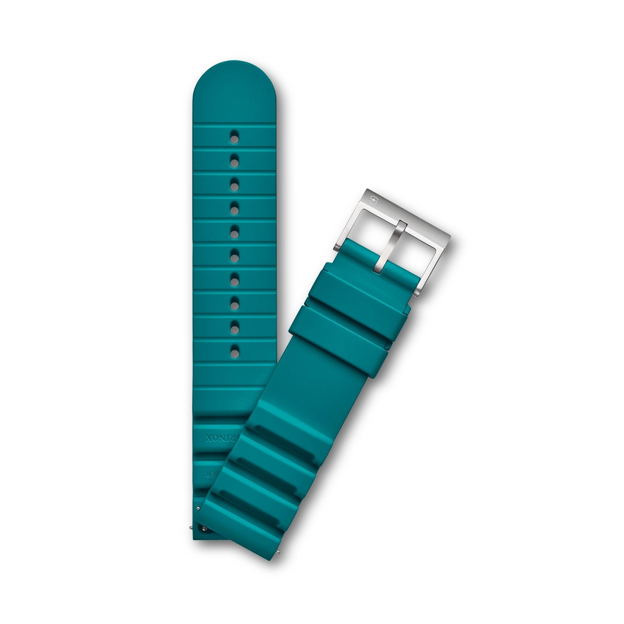 Victorinox Extensible Genuine High-Quality Teal 21mm Rubber Strap D3 (FKM) V.60101
