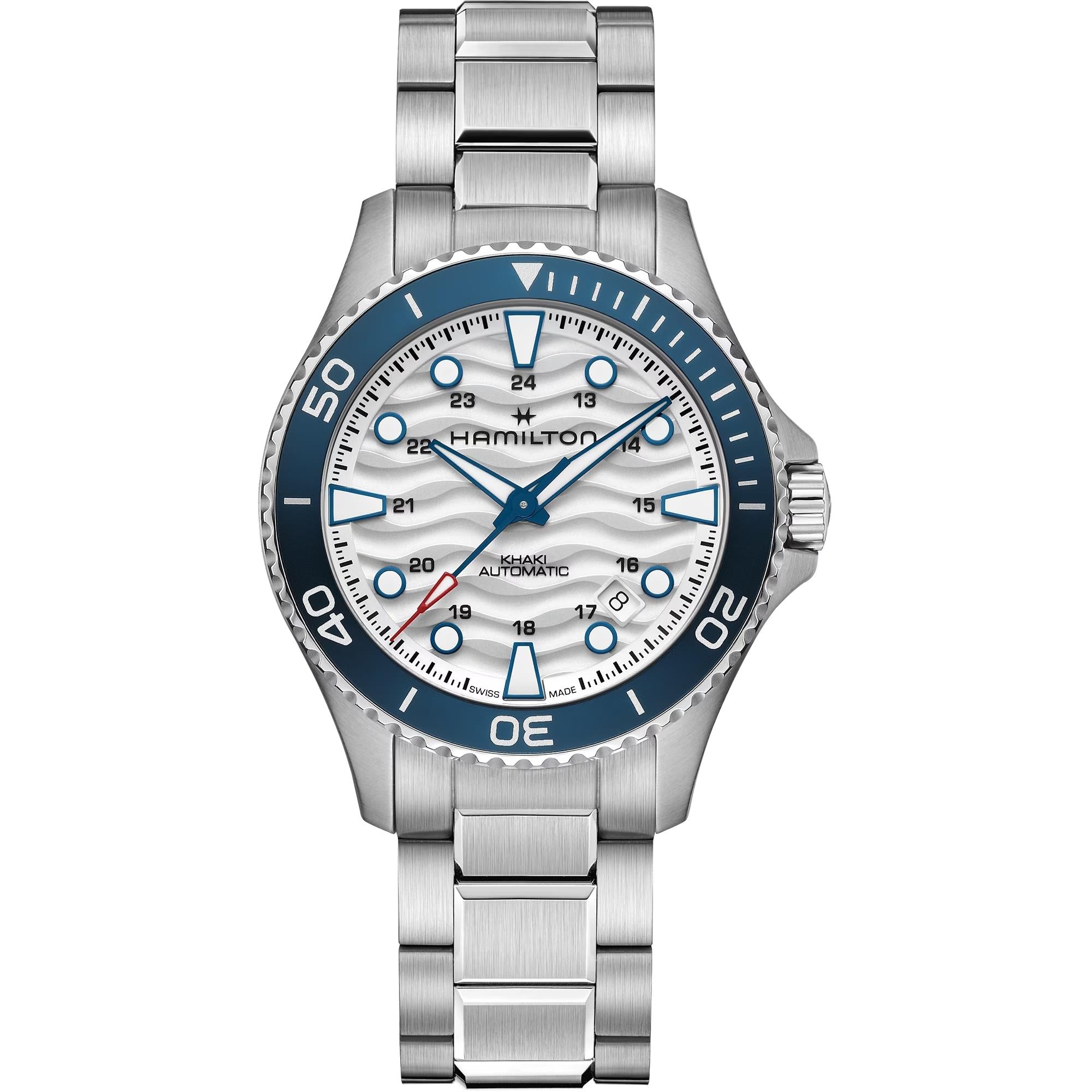 Hamilton Khaki Navy Scuba 40 mm Weißes Zifferblatt Stahl Herren Automatik Uhr H82425110
