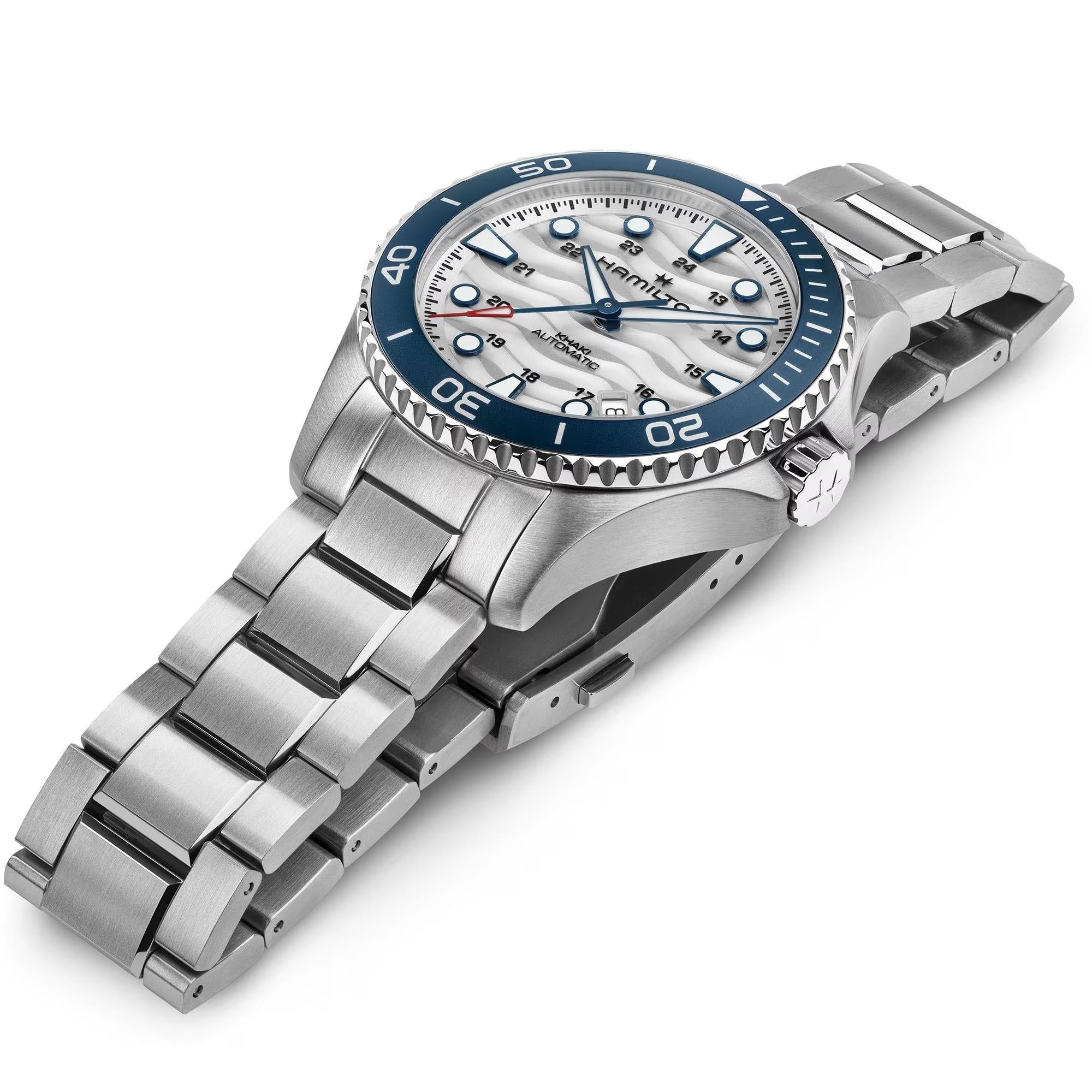 Hamilton Khaki Navy Scuba 40 mm Weißes Zifferblatt Stahl Herren Automatik Uhr H82425110