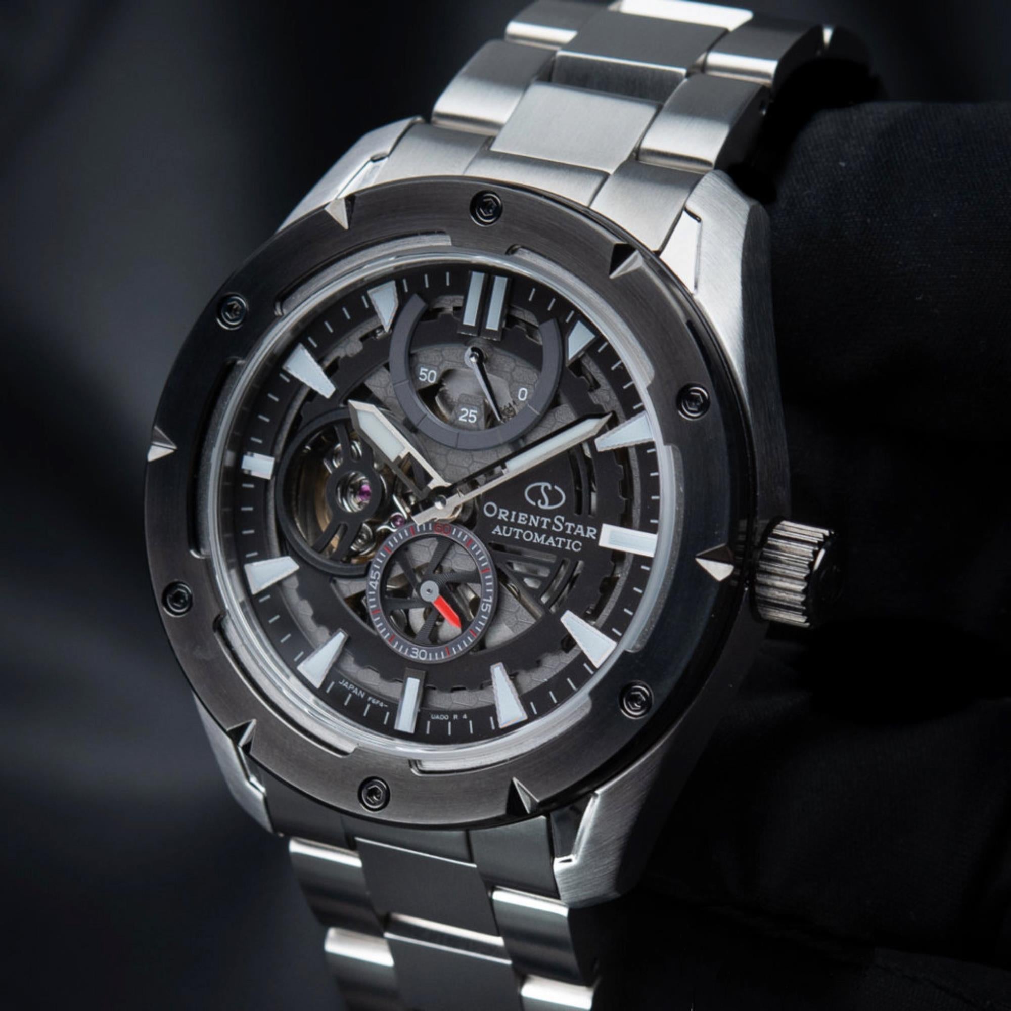Orient Star Avant-Garde 43mm Skeleton Black Dial Steel Mens Automatic Watch RE-AV0A01B00B