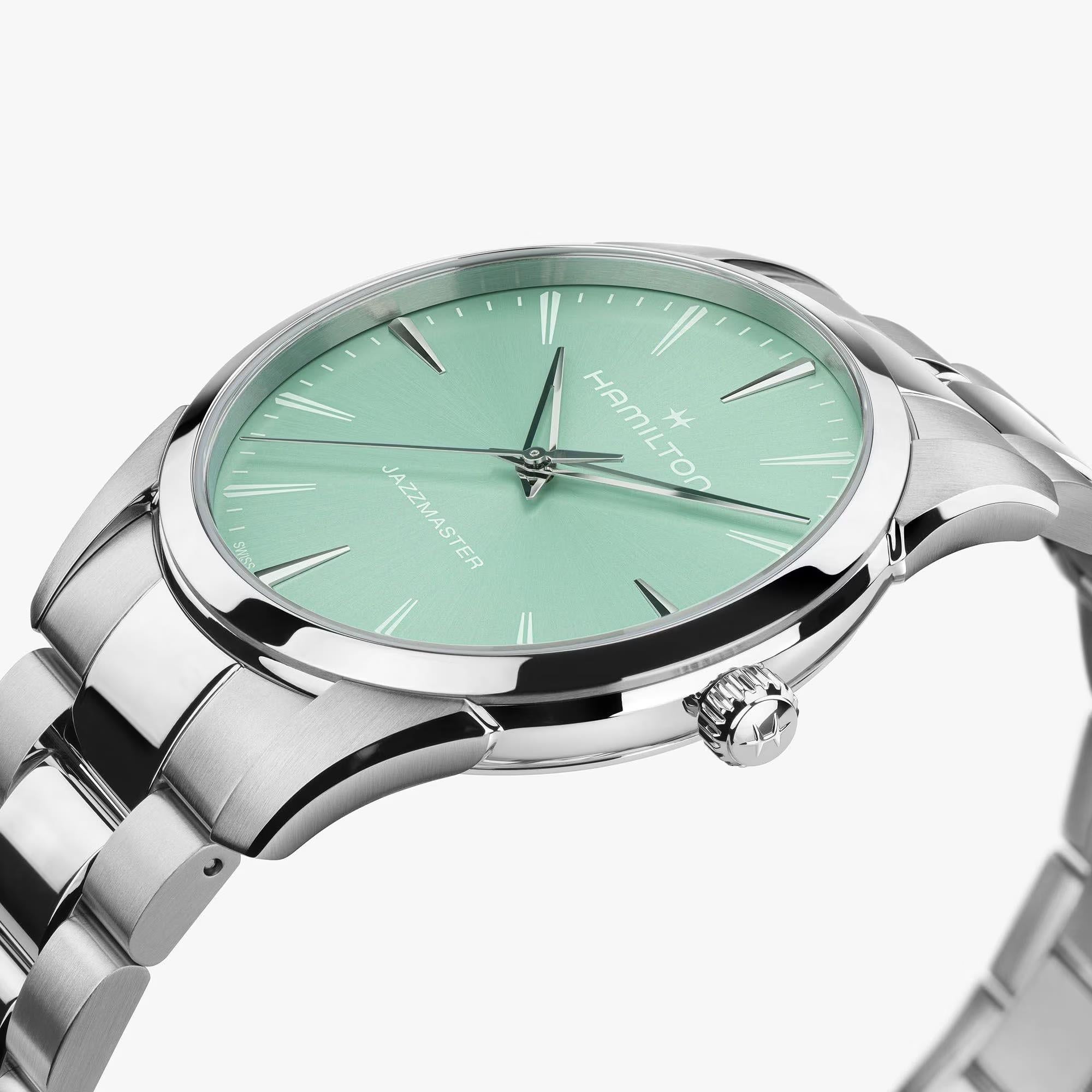 Hamilton Jazzmaster 40mm Blue Dial Steel Mens Quartz Watch H32461161