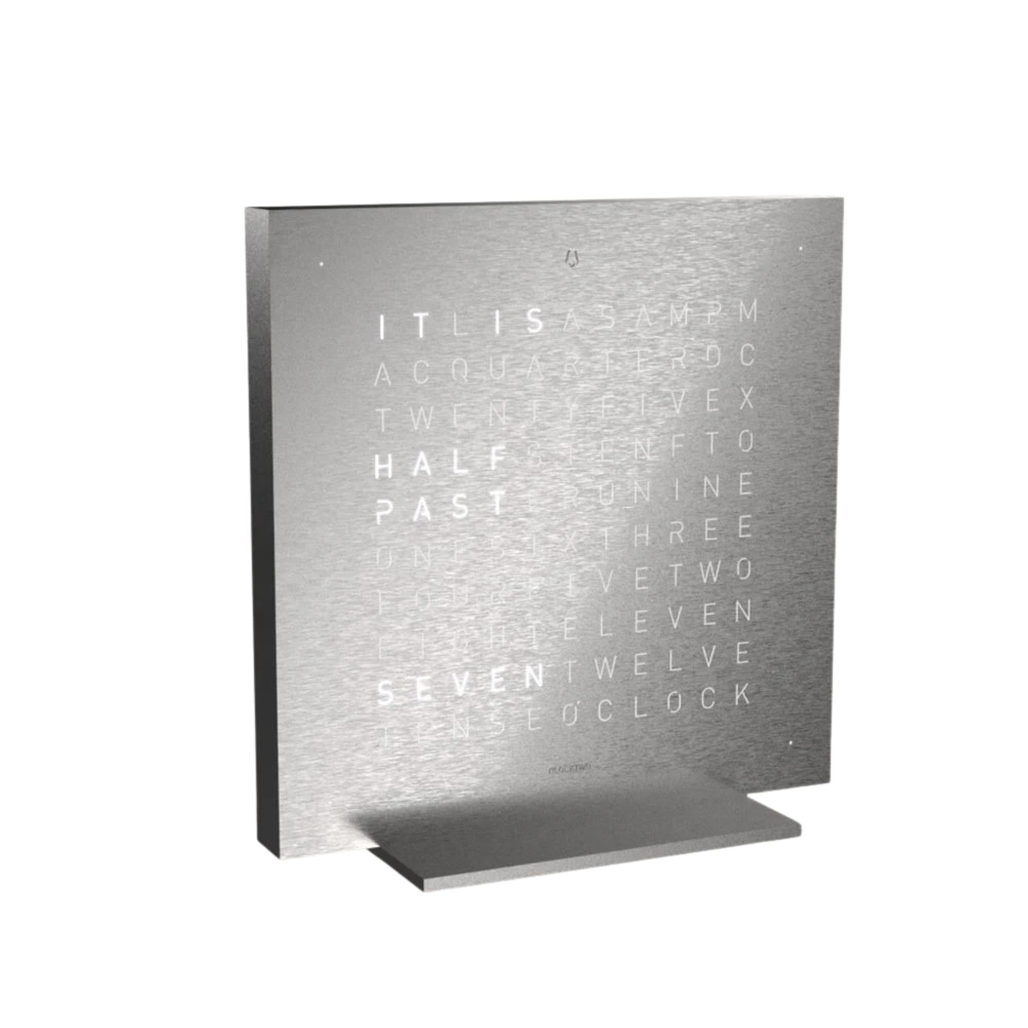 QLOCKTWO Earth 13.5 Steel Series Full Metal English Table Clock T4SENSS-UK