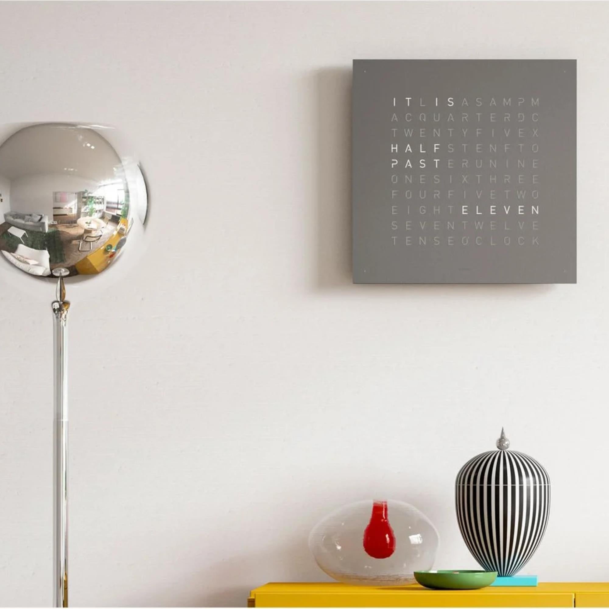 QLOCKTWO Earth 45 Grey Pepper English Wall Clock QT4ENGRPC-UK